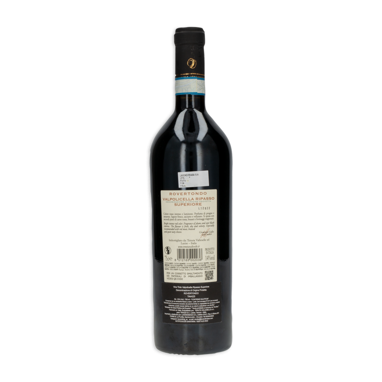 Vino Tinto Valpolicella TINAZZI 750 Ml