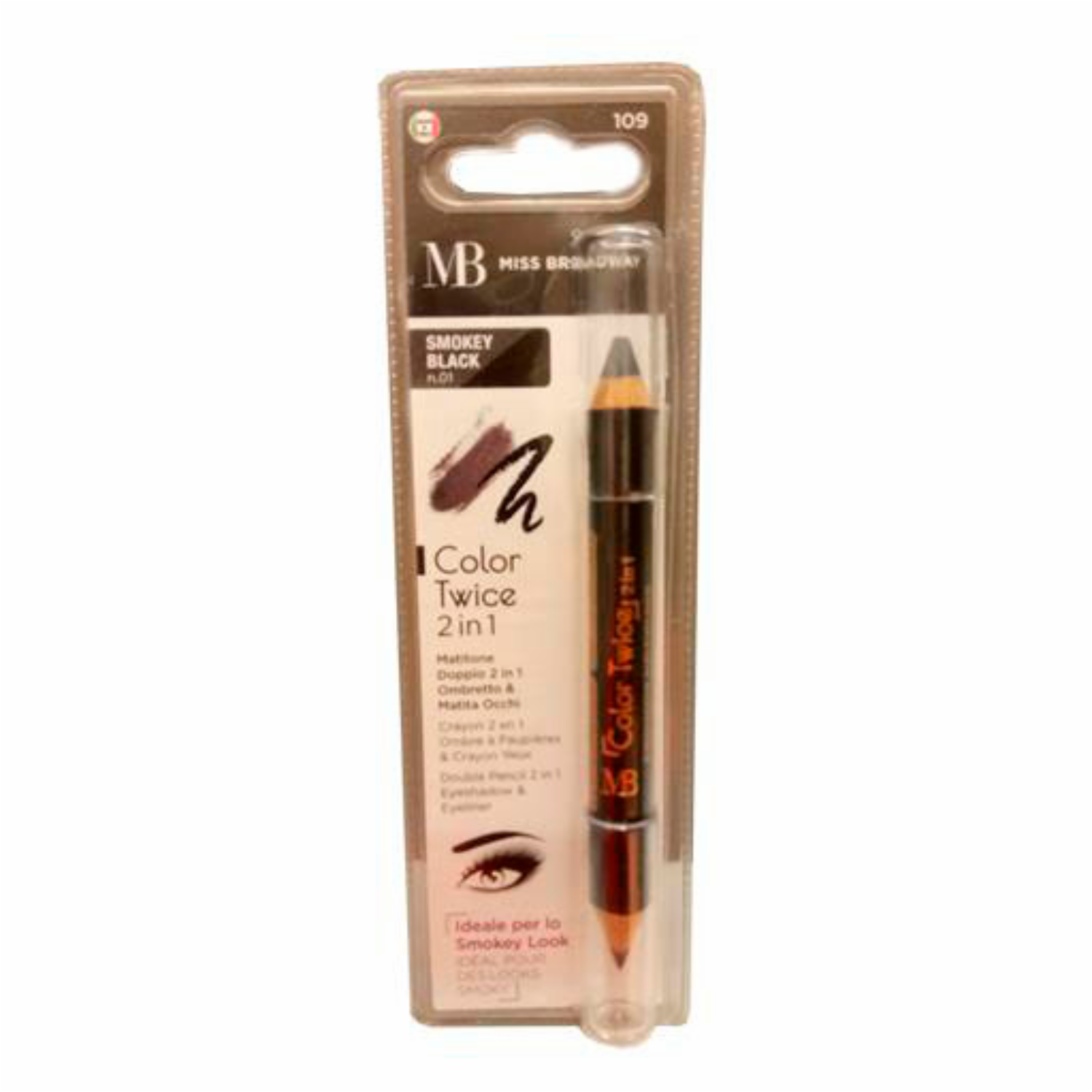 Delineador De Ojos Delineador/Sombra Ojos 2 En 1 Smokey MISS BROADWAY Unidad