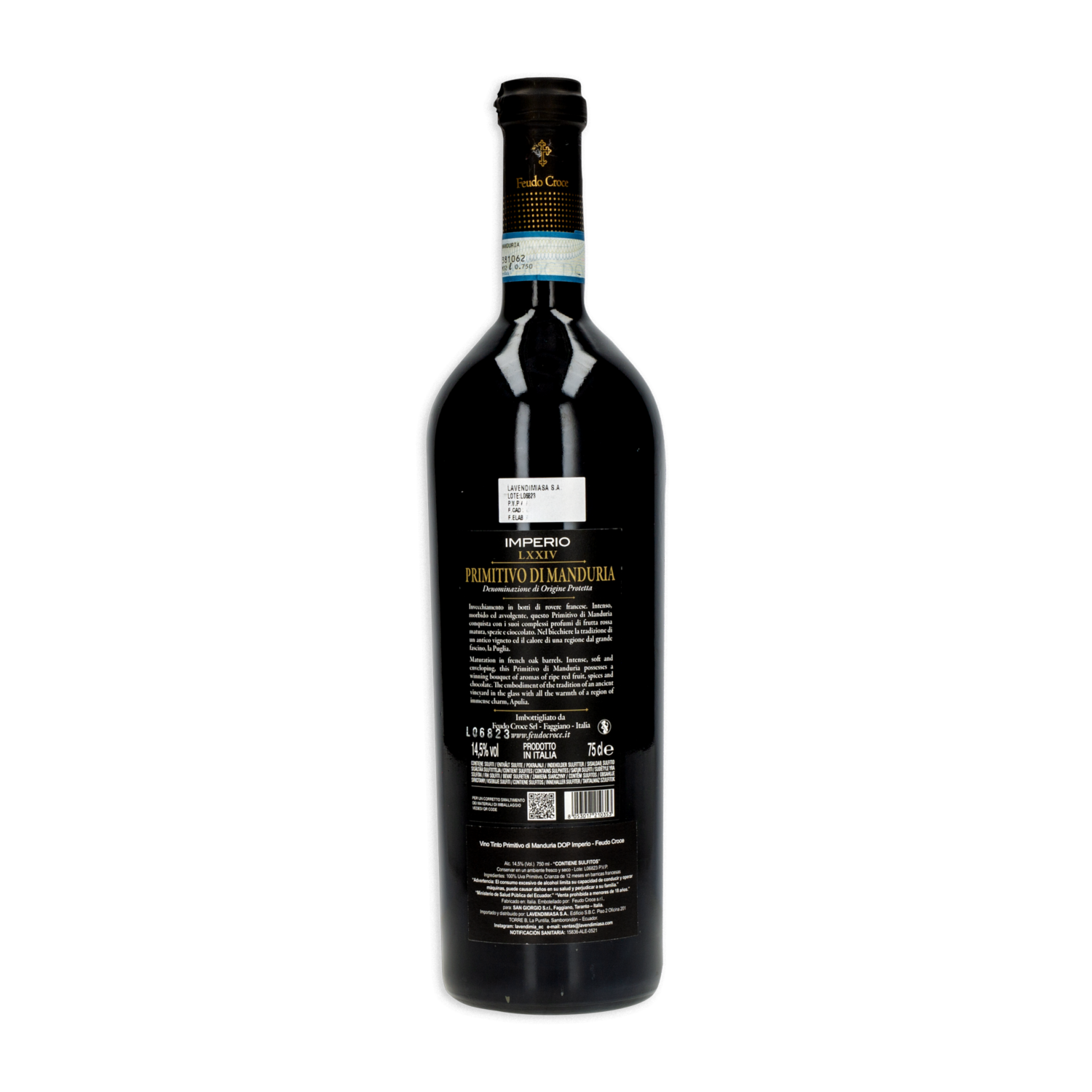 Vino Tinto Primitivo Di Manduria TINAZZI 750 Ml