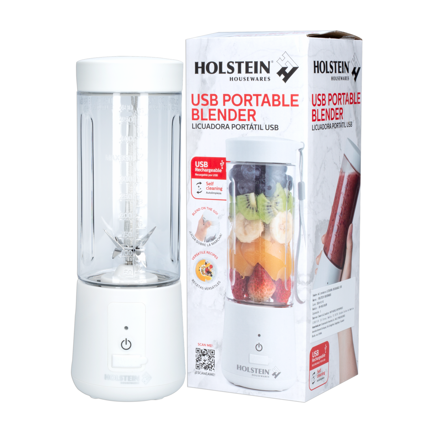 Licuadora 50 Watts Recargable HH-09210002W HOLSTEIN 1 Velocidad