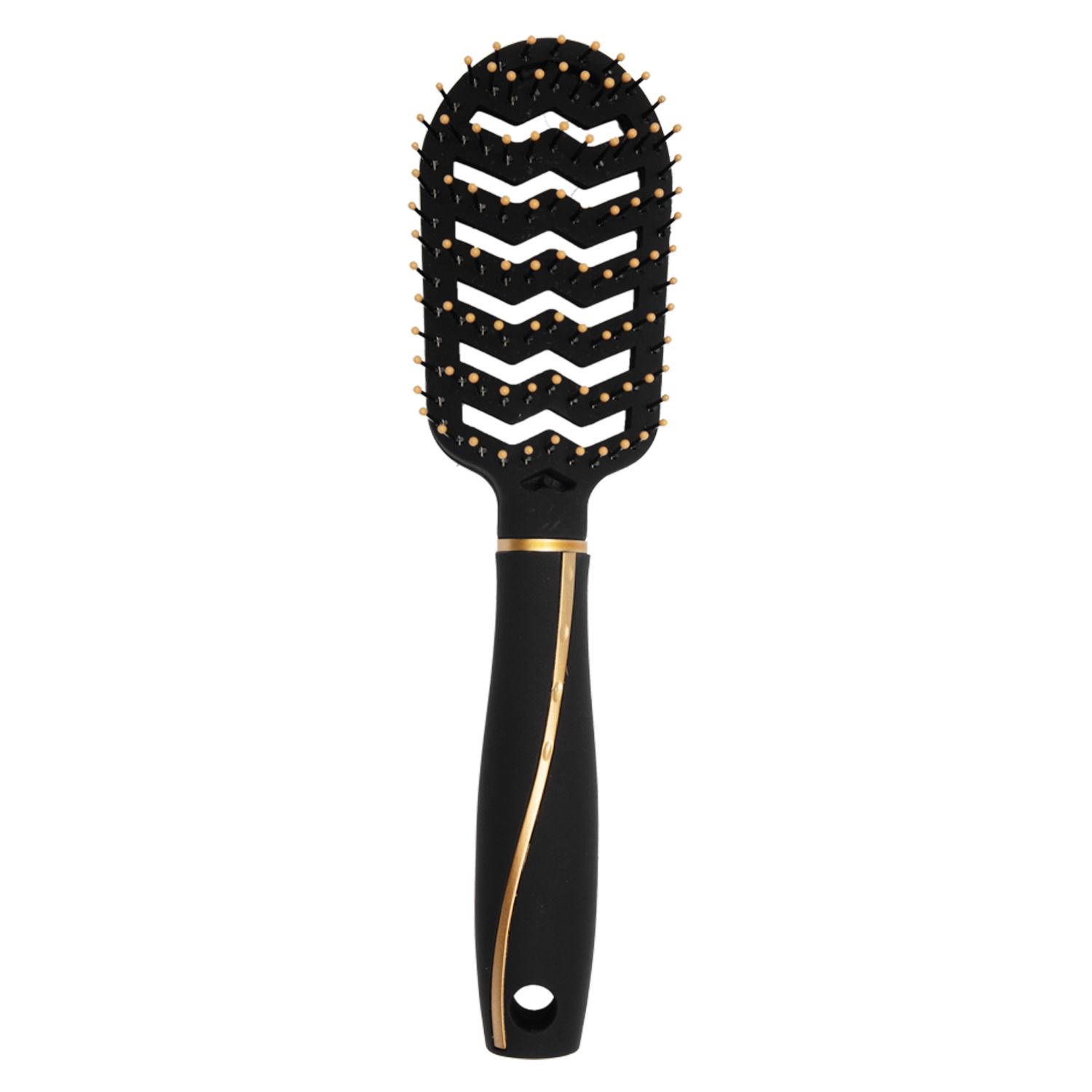 Cepillo De Cabello Redondo Negro/Dorado. HAIR WITH FLAIR Unidad