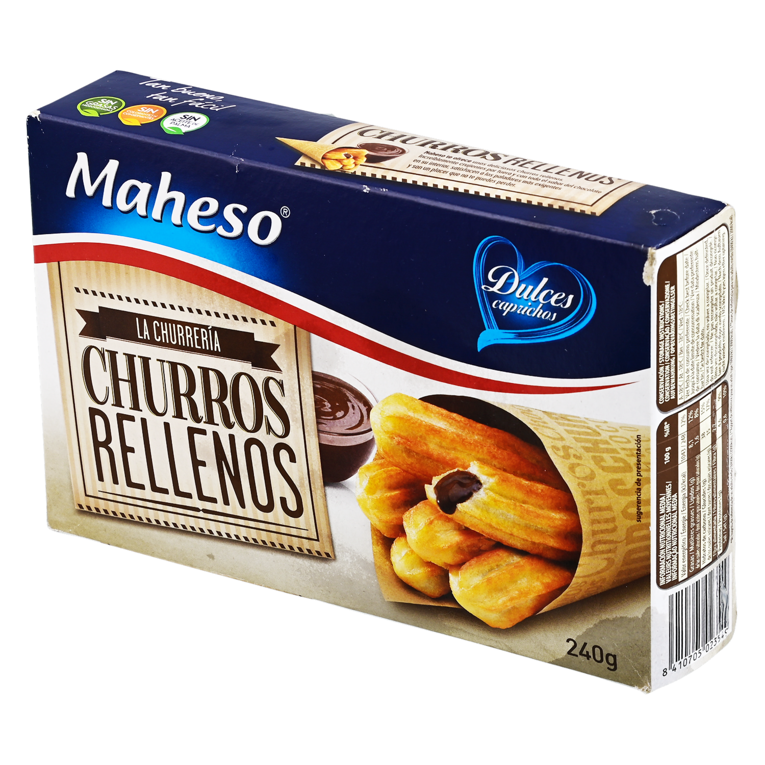 Churros Rellenos De Crema De Cacao MAHESO 240 G