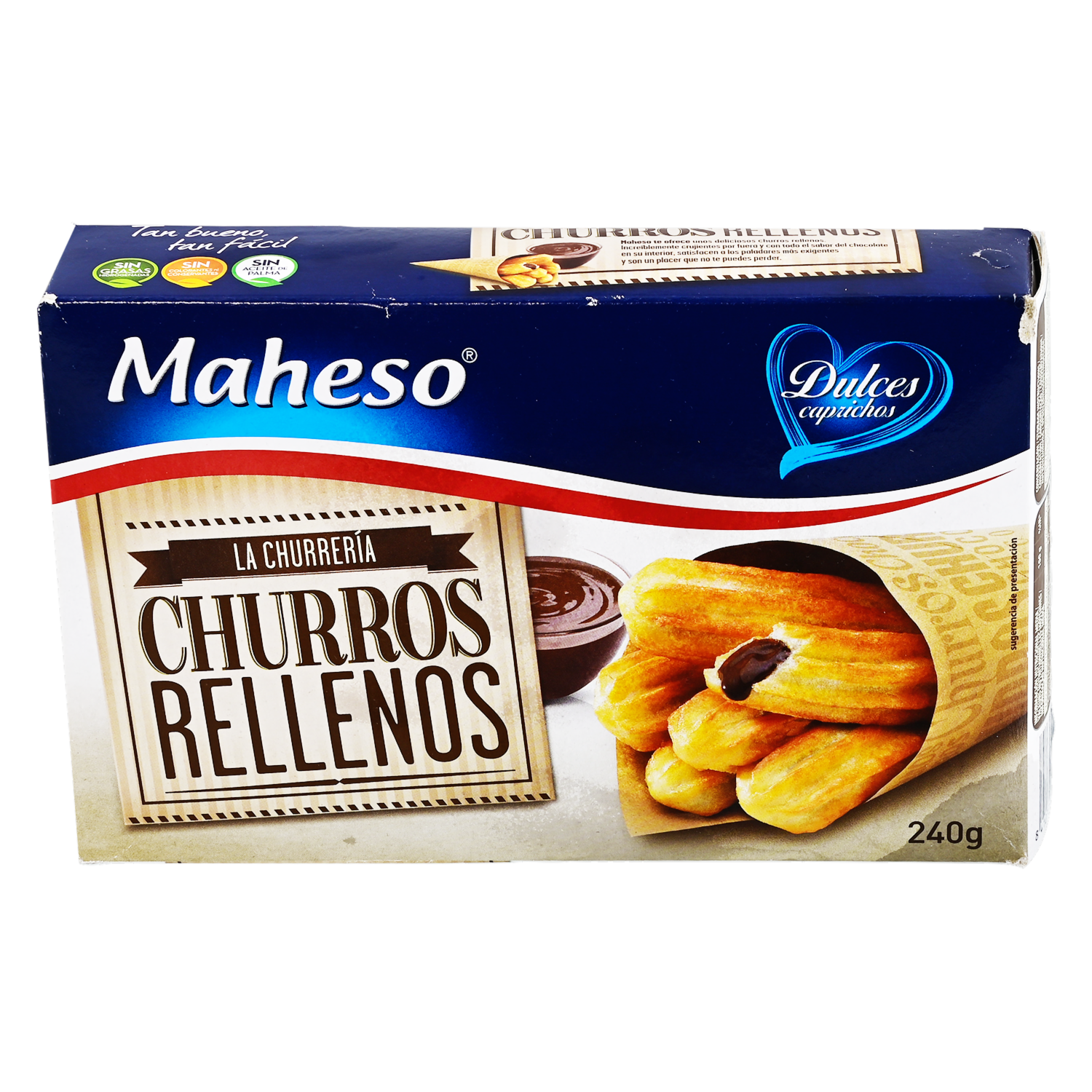 Churros Rellenos De Crema De Cacao MAHESO 240 G