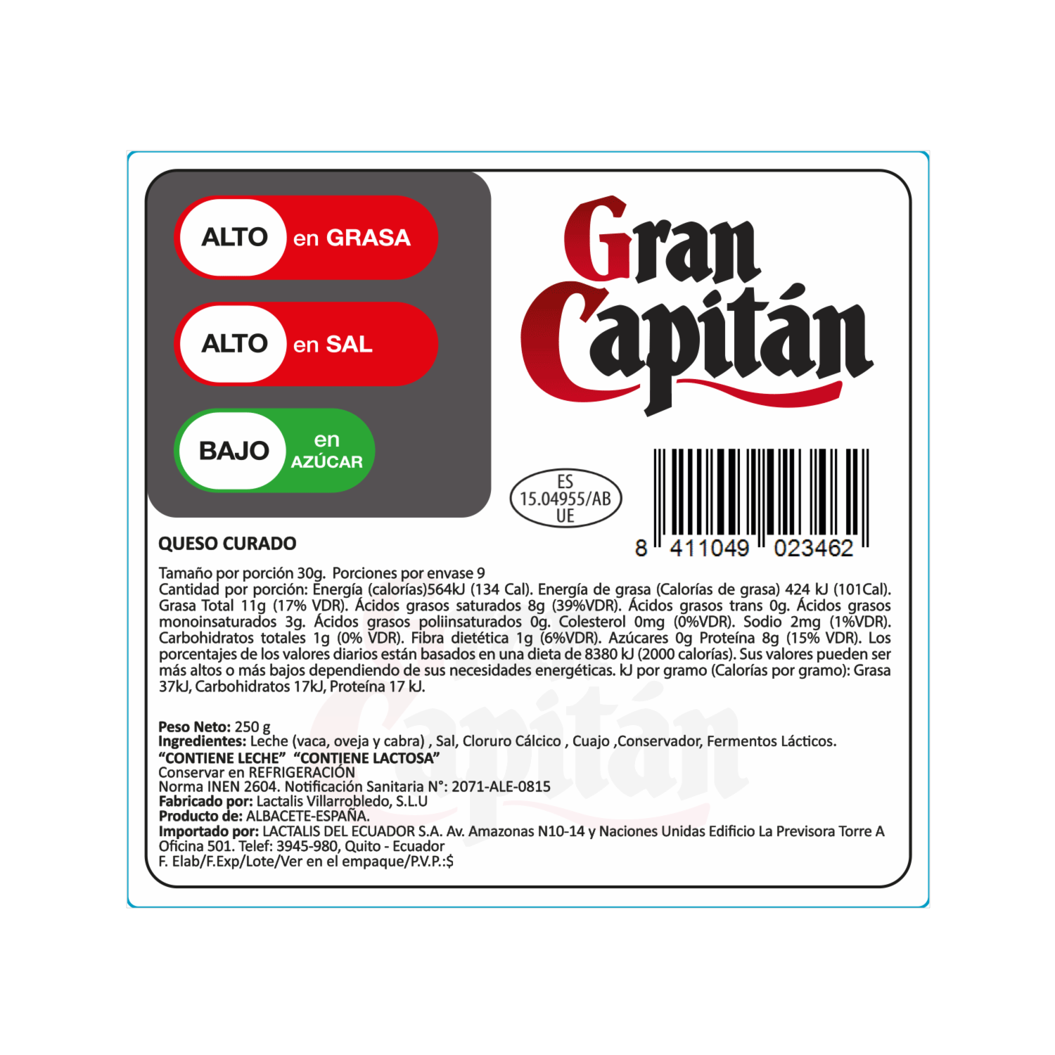 Queso Gran Capitán Curado GRAN CAPITÁN 250 G