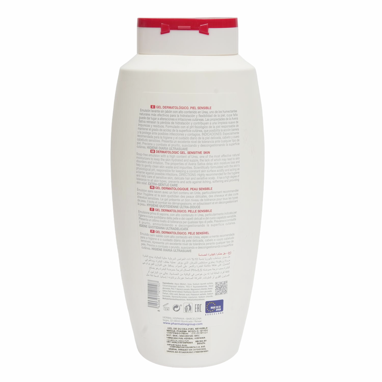 Gel De Baño Para Piel Sensible Con Avena Y Urea PHARMA LINE 750 Ml