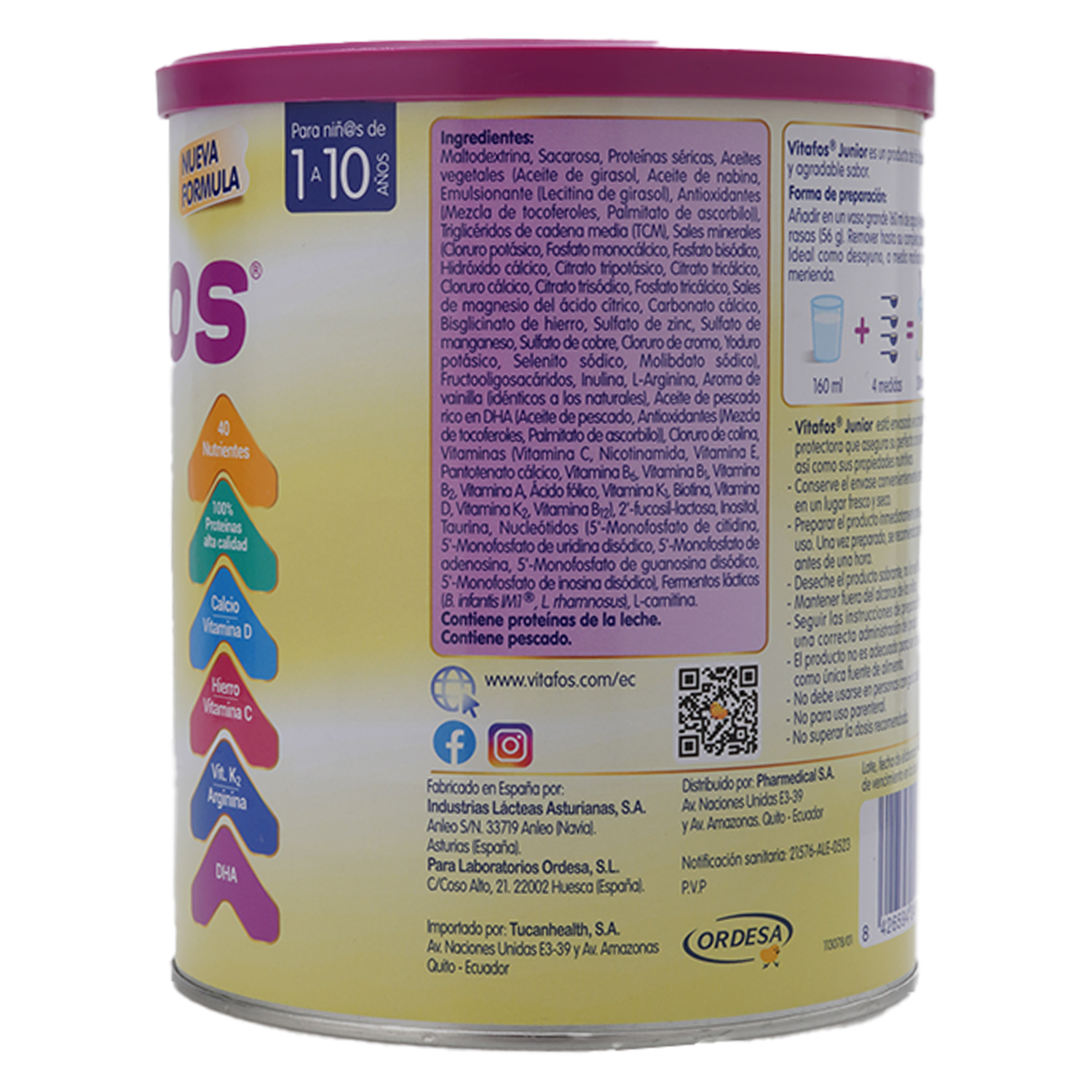 Complemento Infantil Junior Vainilla VITAFOS 800 G