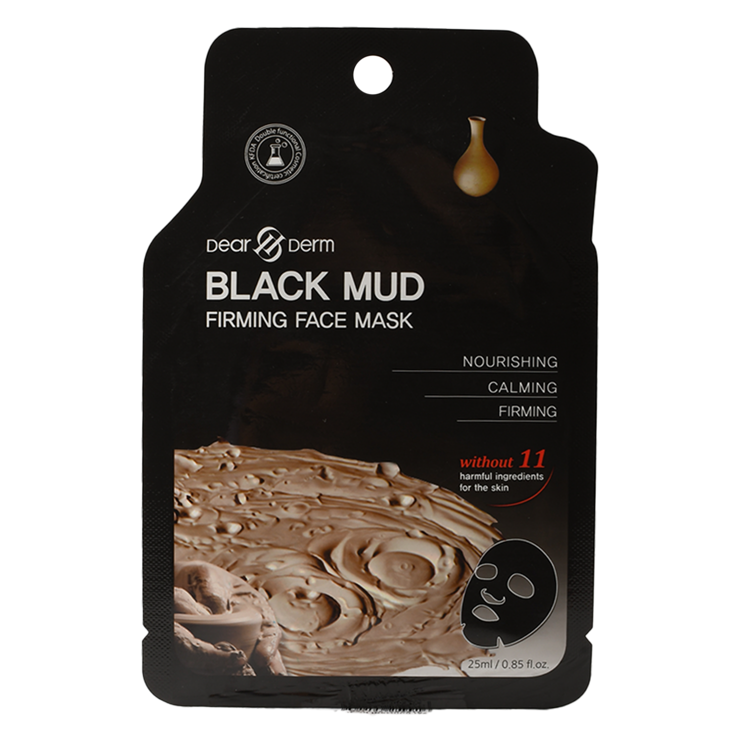 Mascarilla Facial De Negra Mud DEAR DERM Por 25Ml / .85Fl