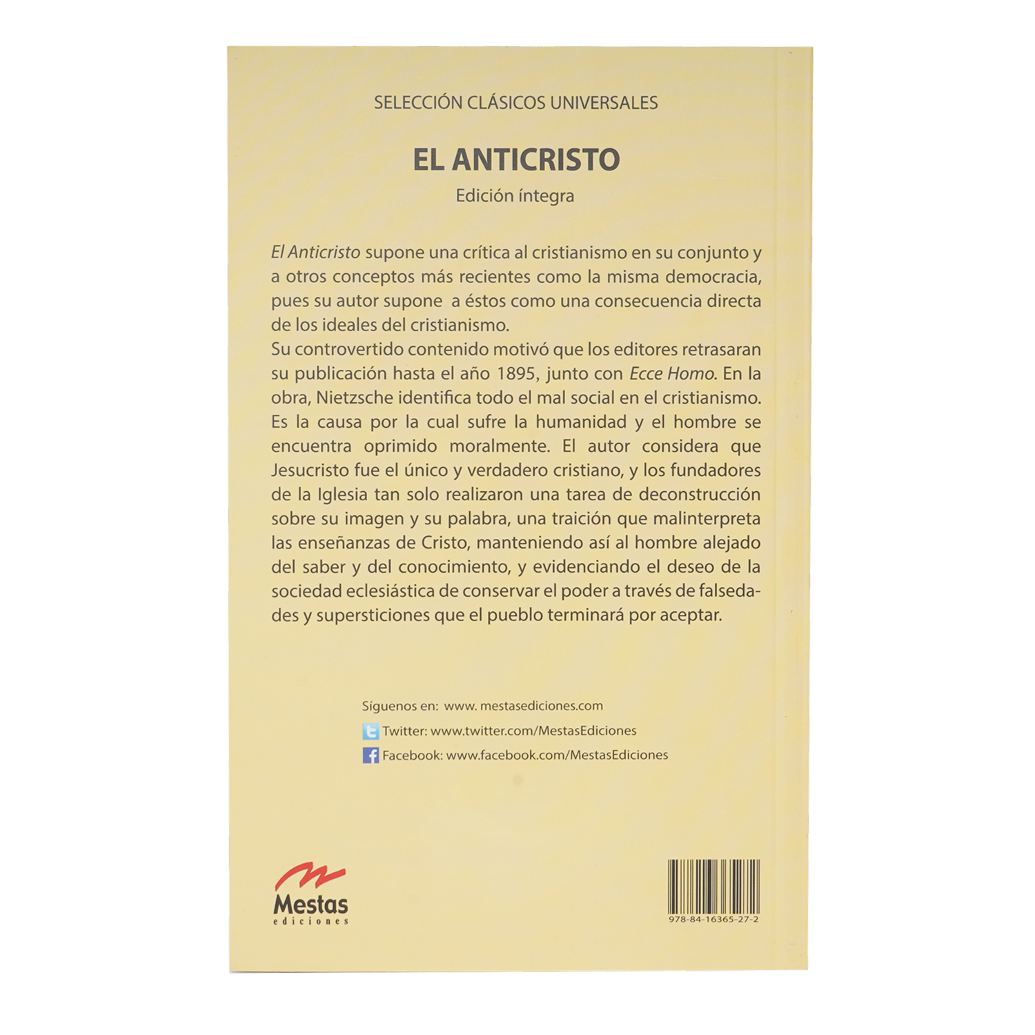 Libro El Anticristo MESTAS 128 Páginas
