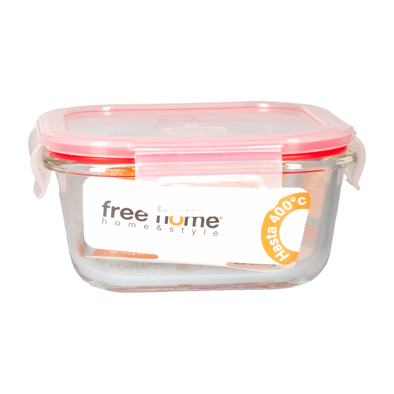 Repostero Refractario Hermético Rectangular Con Válvula Rojo Claro FREE HOME 520 Ml
