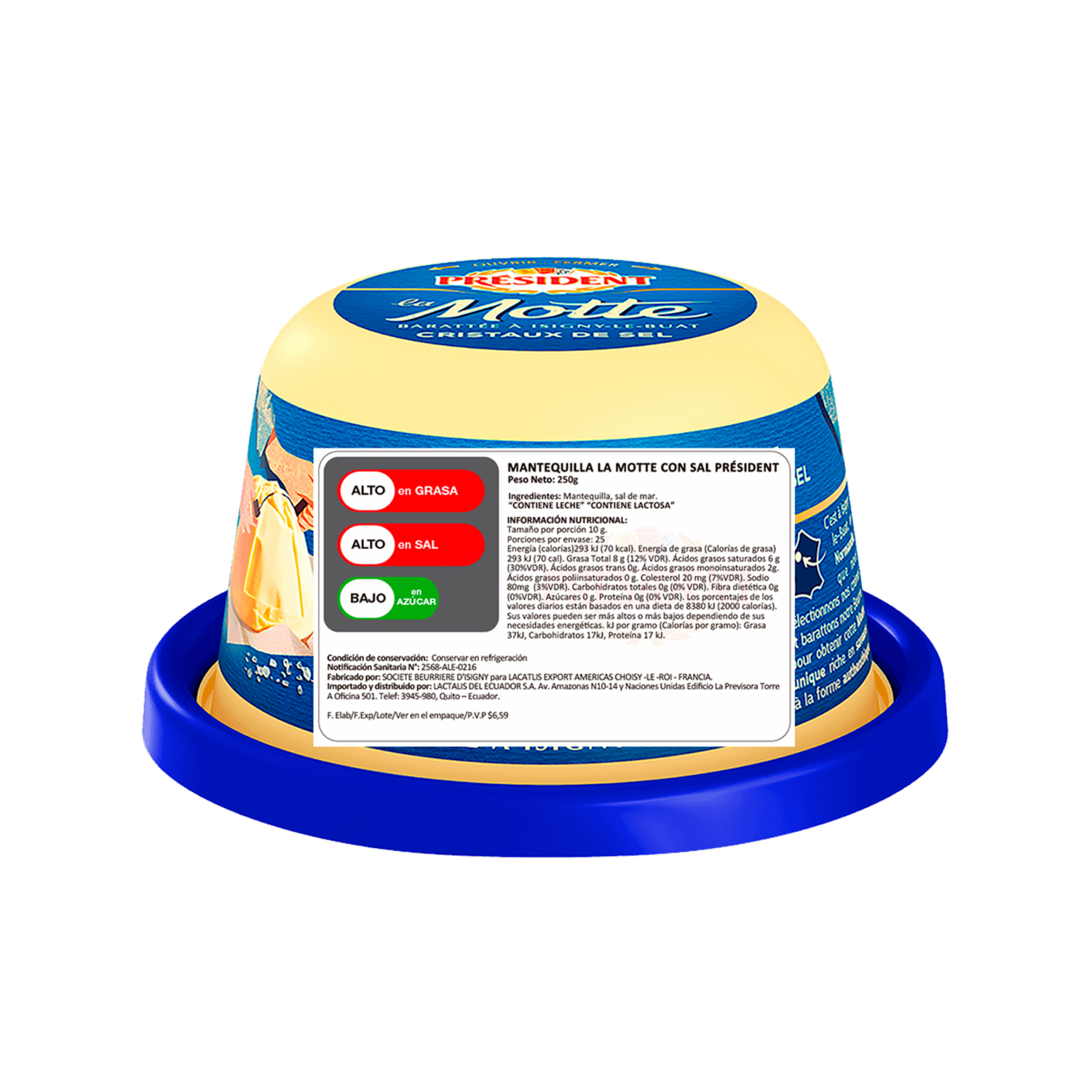 Mantequilla Con Granos De Sal PRÉSIDENT 250 G