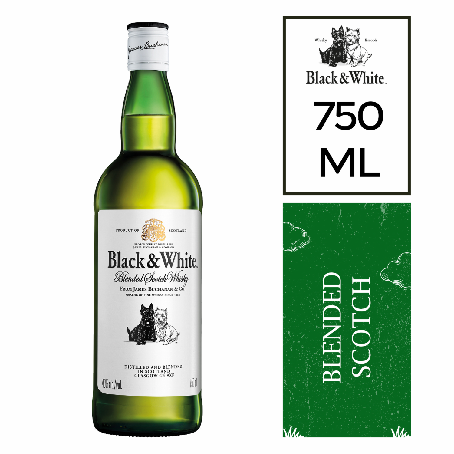 Whisky Blended BLACK & WHITE 750 Ml