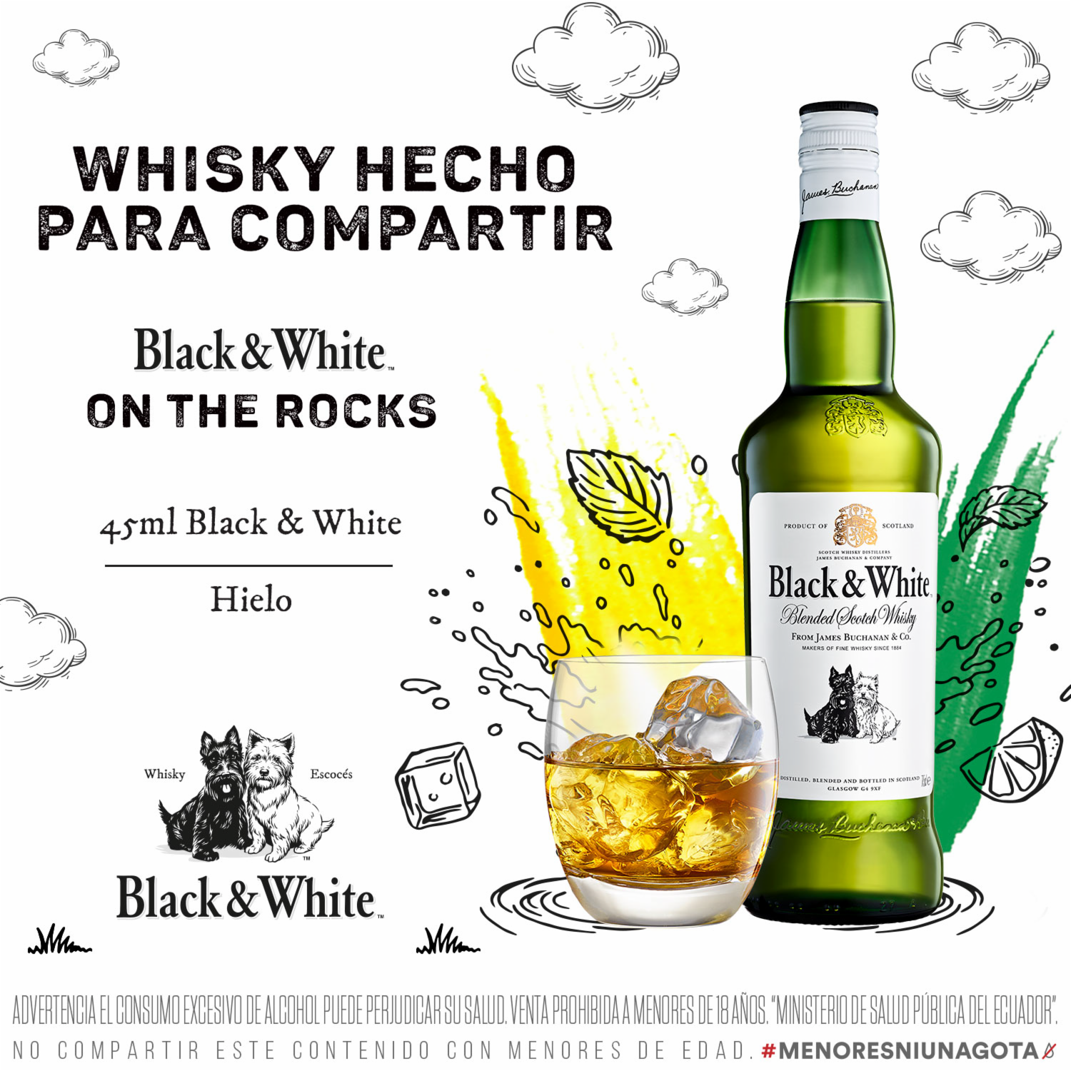 Whisky Blended BLACK & WHITE 750 Ml