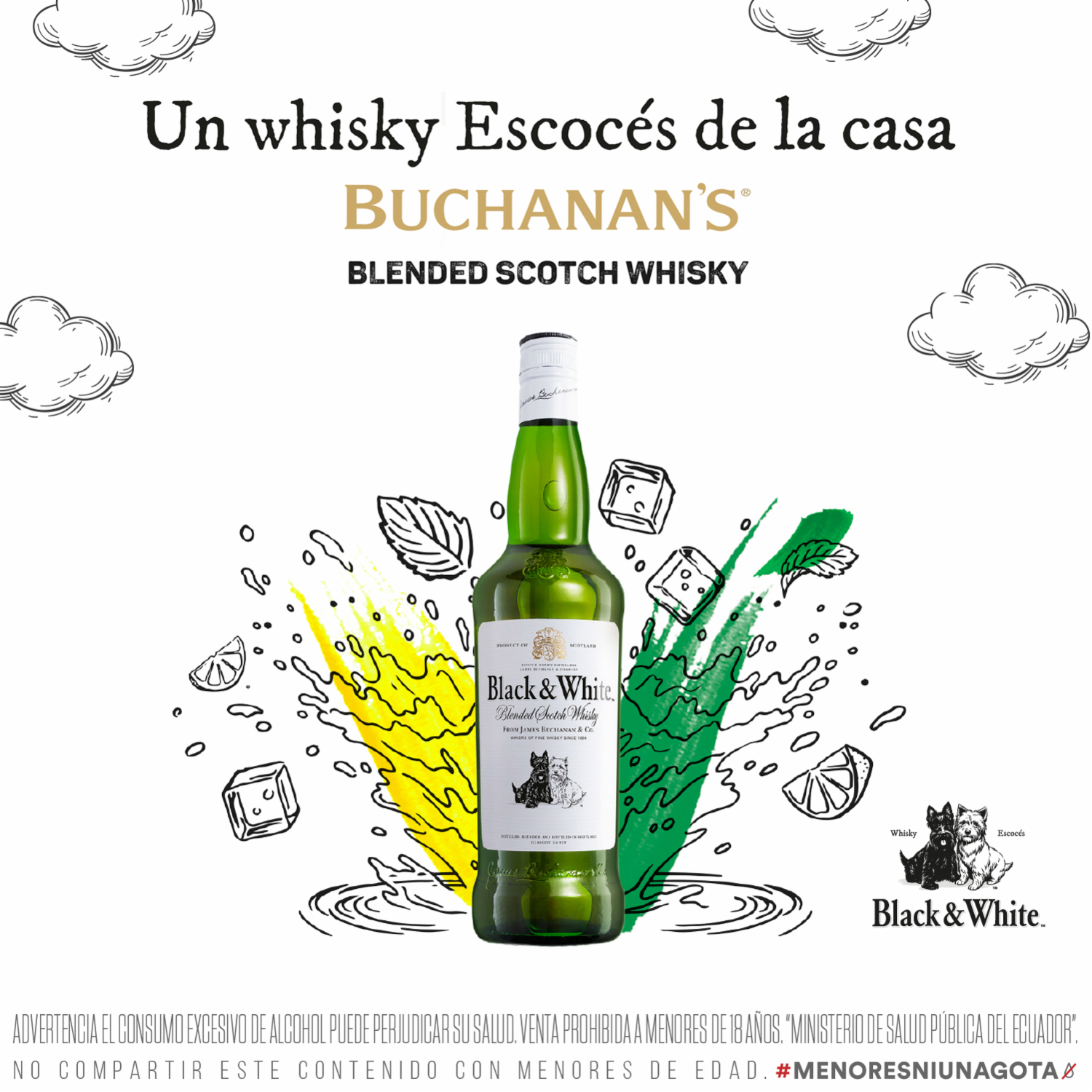Whisky Blended BLACK & WHITE 750 Ml