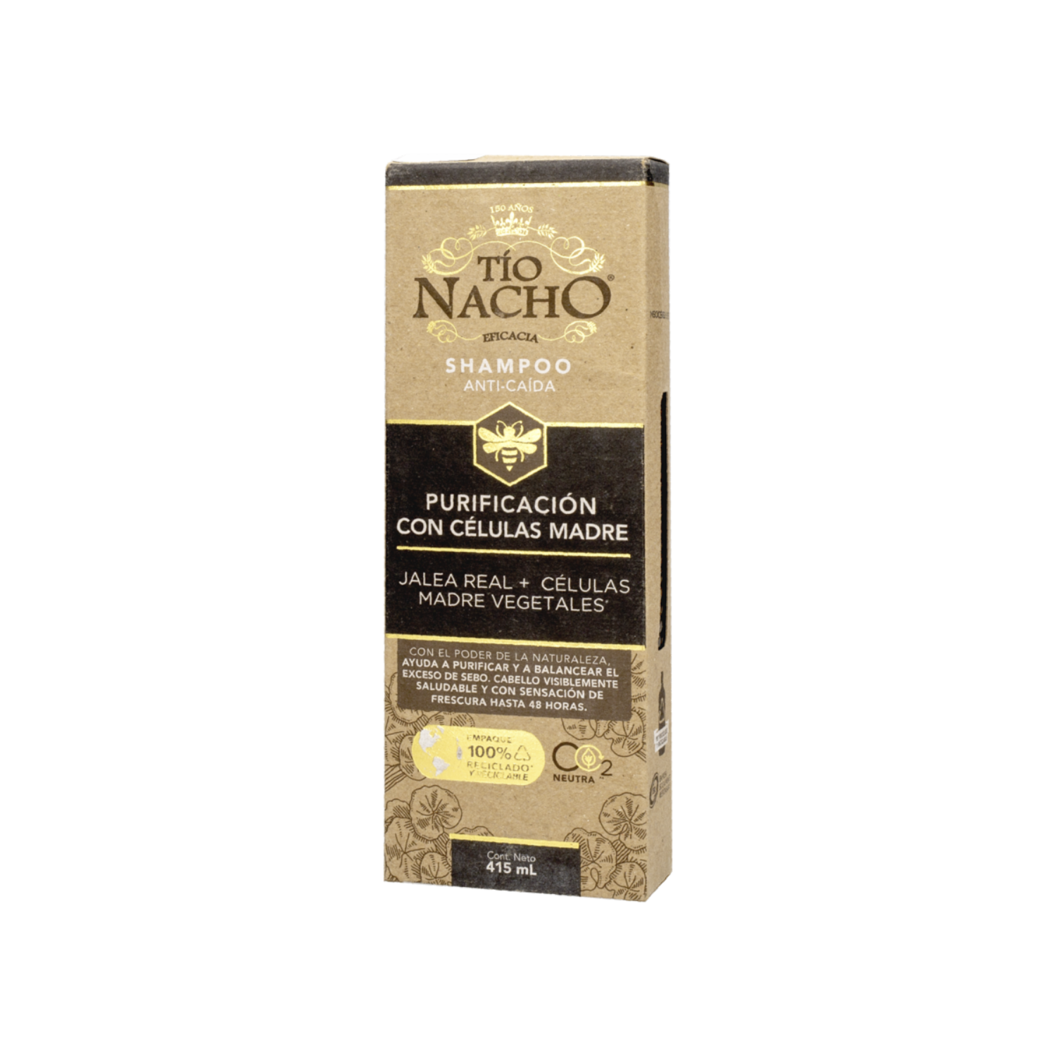 Shampoo De Cabello Purificación Con Células Madre Y Jalea Real TÍO NACHO 415 Ml