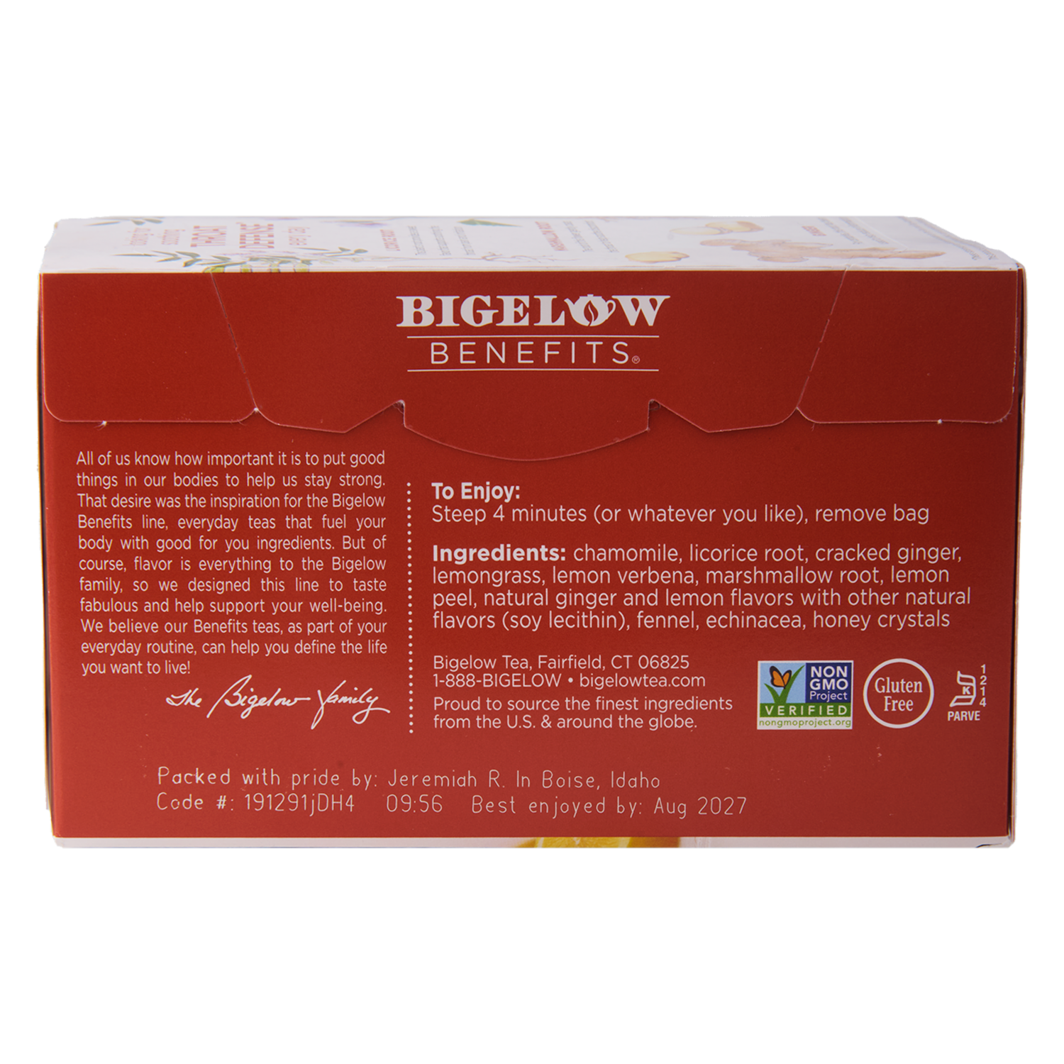 Té Jengibre Limón Y Miel BIGELOW 30 G