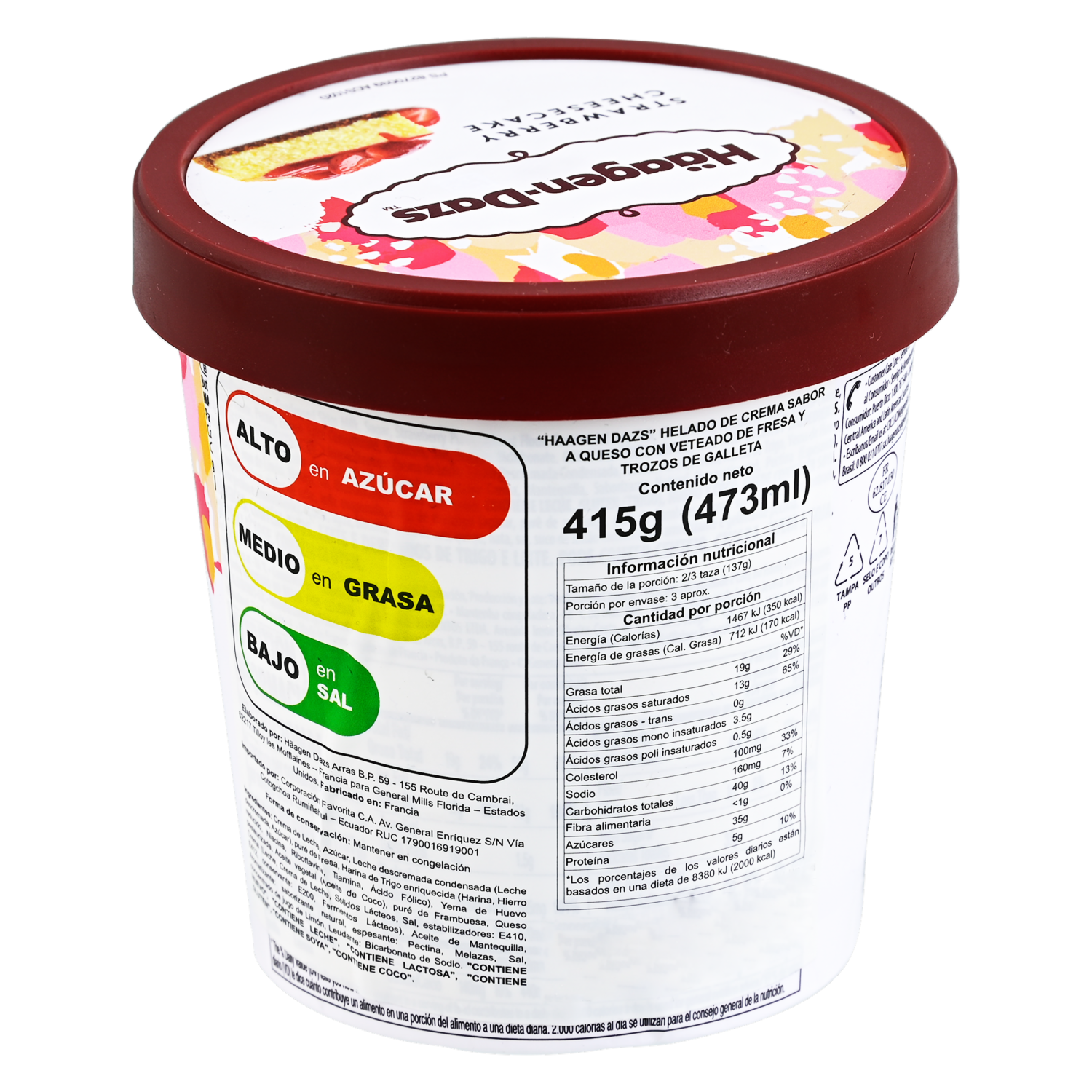Helado Pastel De Fresa Y Queso HÄAGEN-DAZS 473 ml