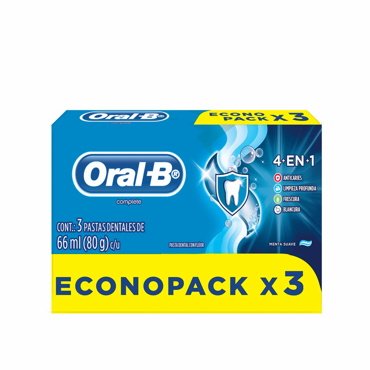 Pasta Dental Complete 4En1 ORAL-B 3 X 66 Ml