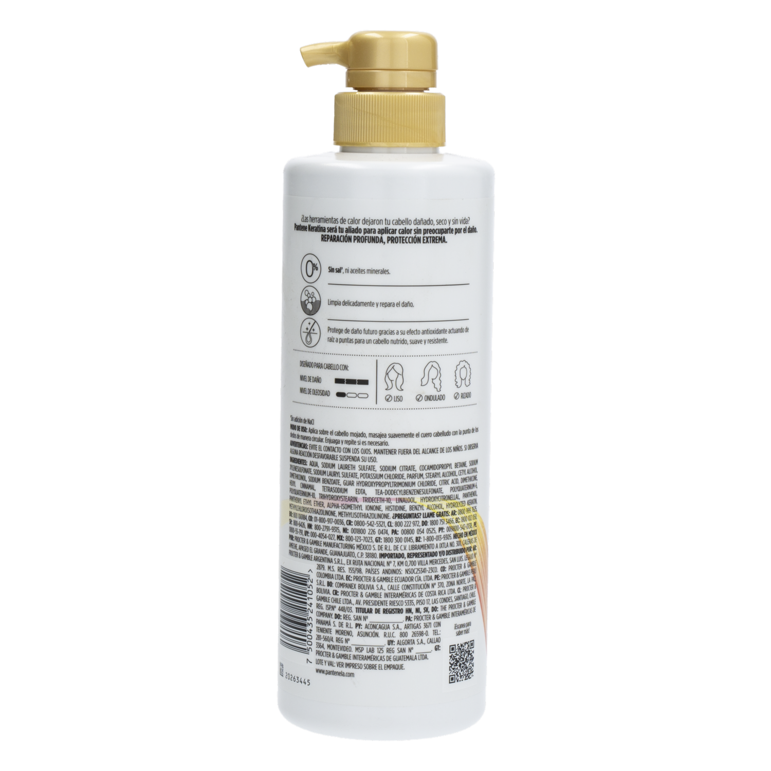 Shampoo De Cabello Línea Miracles Keratina Repara Y Protege PANTENE 510 Ml