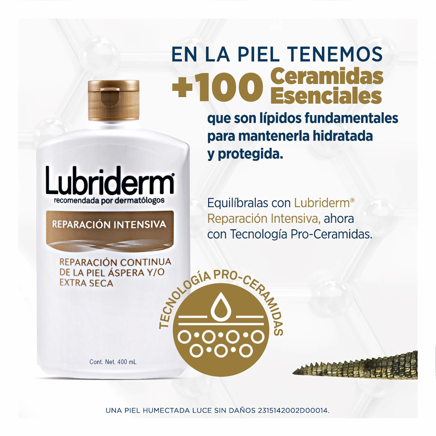 Crema Corporal Reparación Intensiva LUBRIDERM 400 Ml