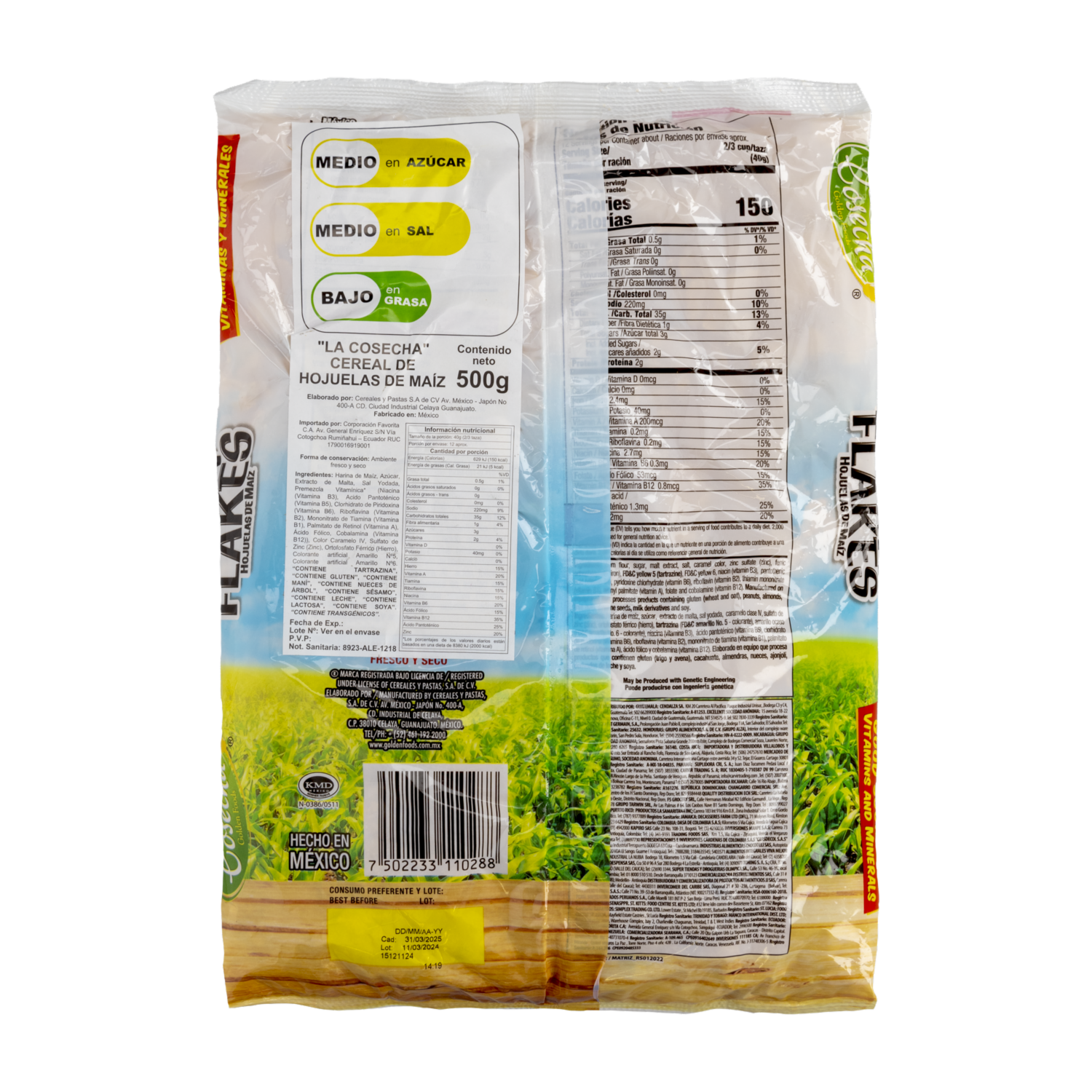 Cereal De Hojuelas De Maíz LA COSECHA 500 G
