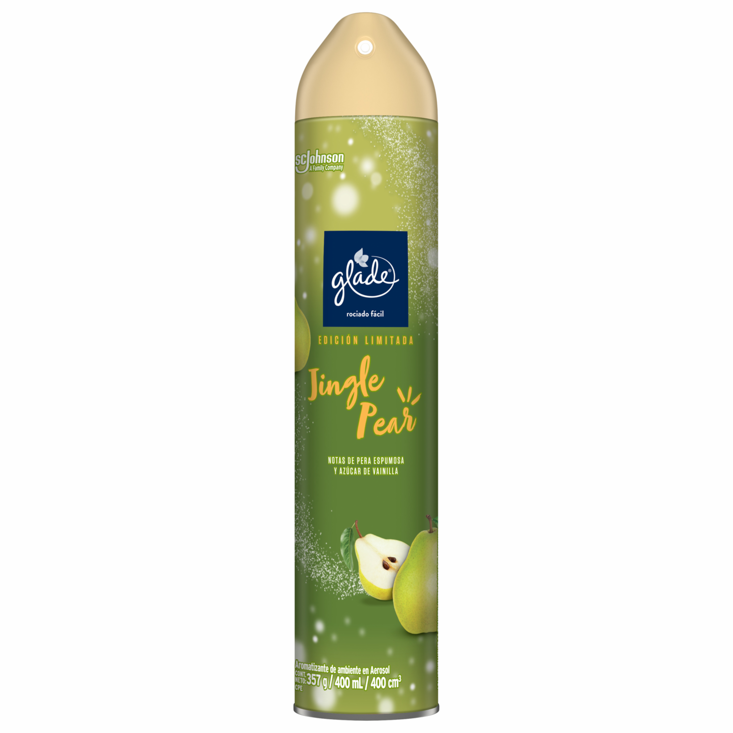 Ambiental Aromatizante En Aerosol Edición Limitada, Jingle Pear GLADE 400 ml