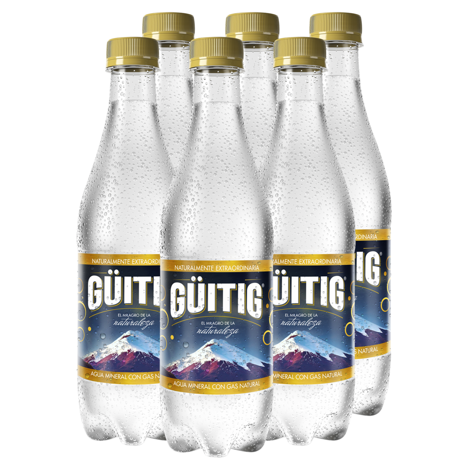 Agua Mineral Con Gas GÜITIG 6 X 500 Ml