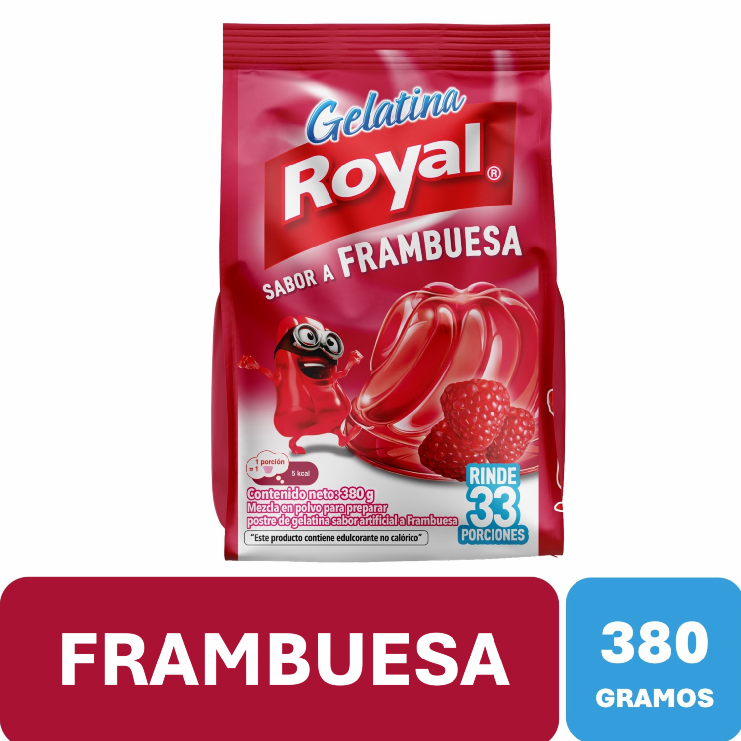Gelatina Sabor A Frambuesa ROYAL 380 G