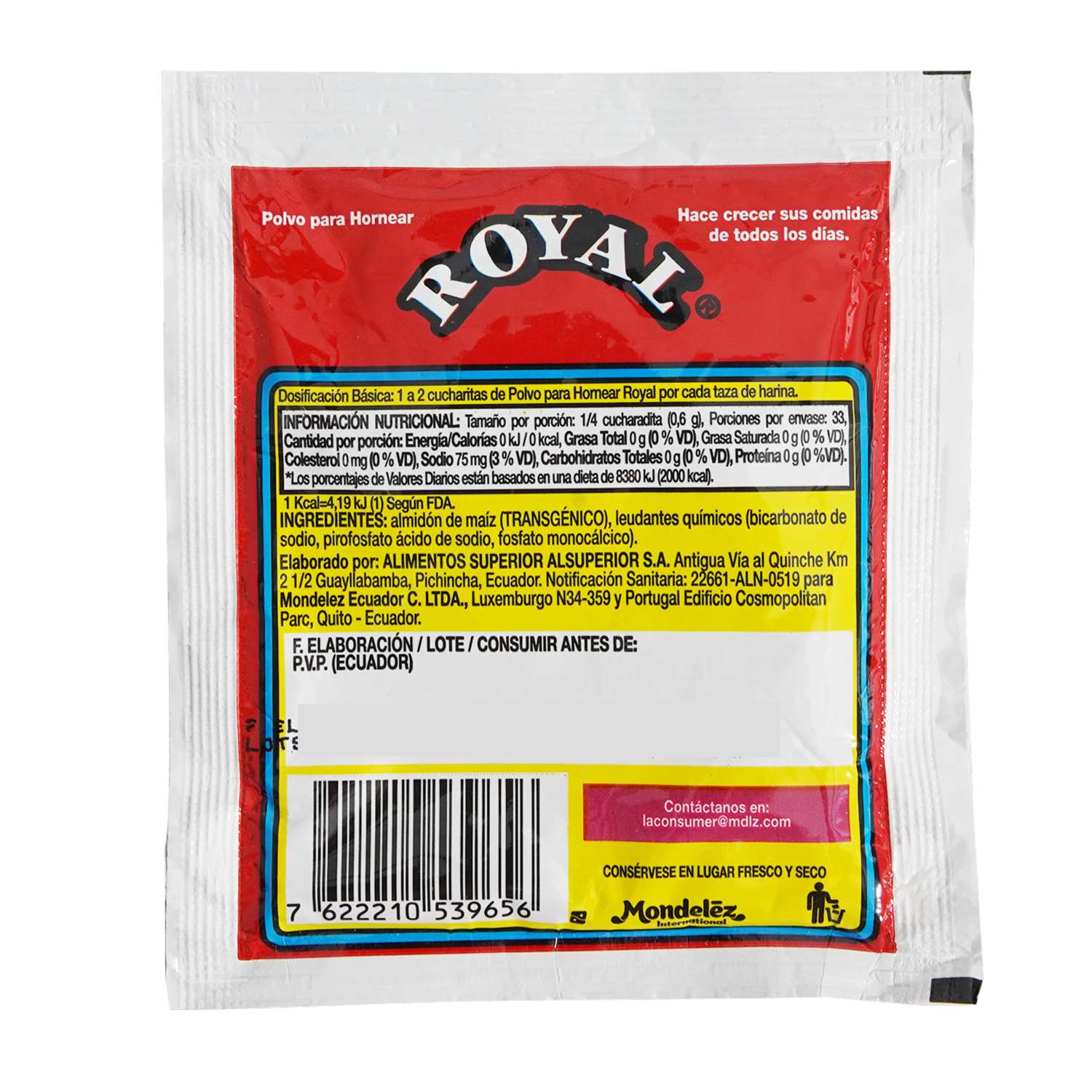 Polvo Para Hornear Listo ROYAL 20 G