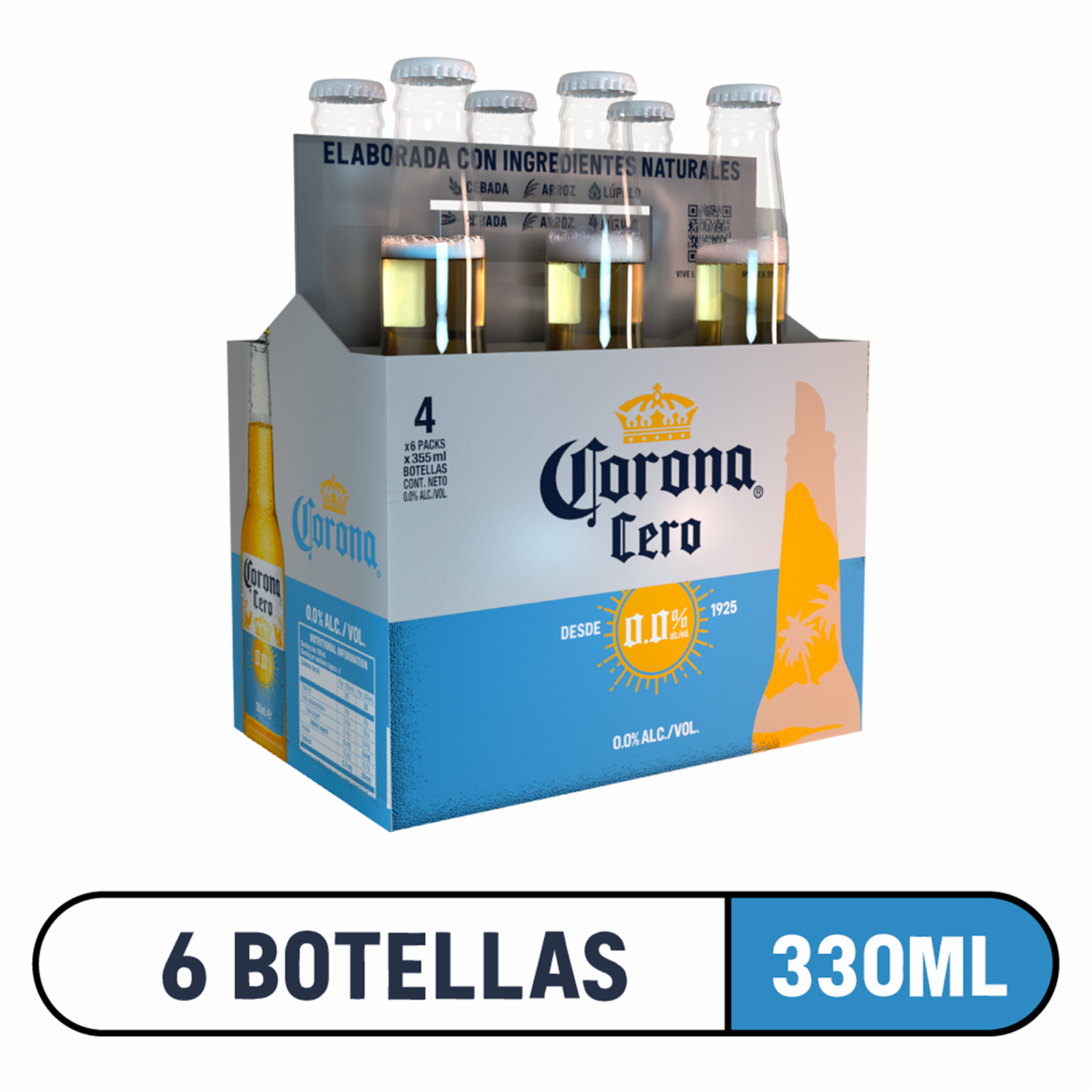 Cerveza Cero Sin Alcohol CORONA 6X330 Ml
