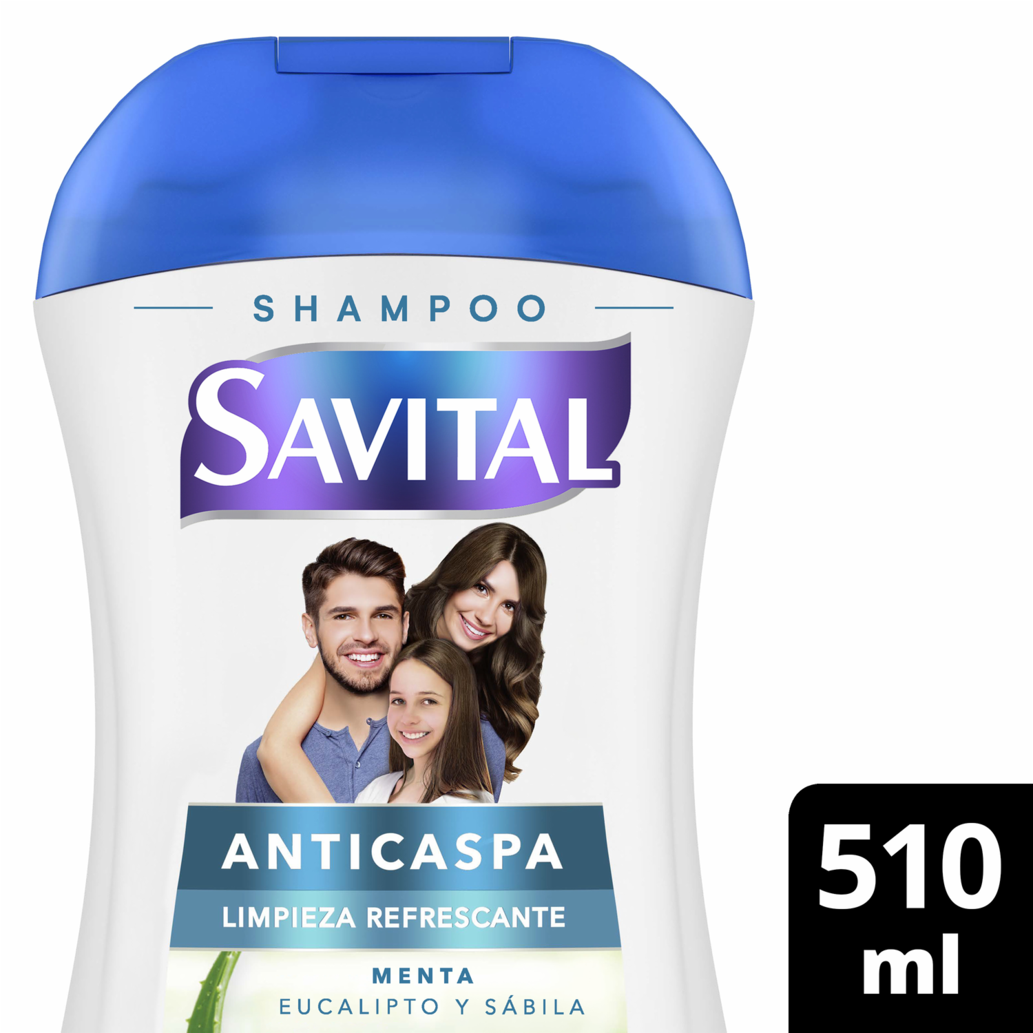 Shampoo De Cabello Anticaspa Menta Y Eucalipto SAVITAL 510 Ml