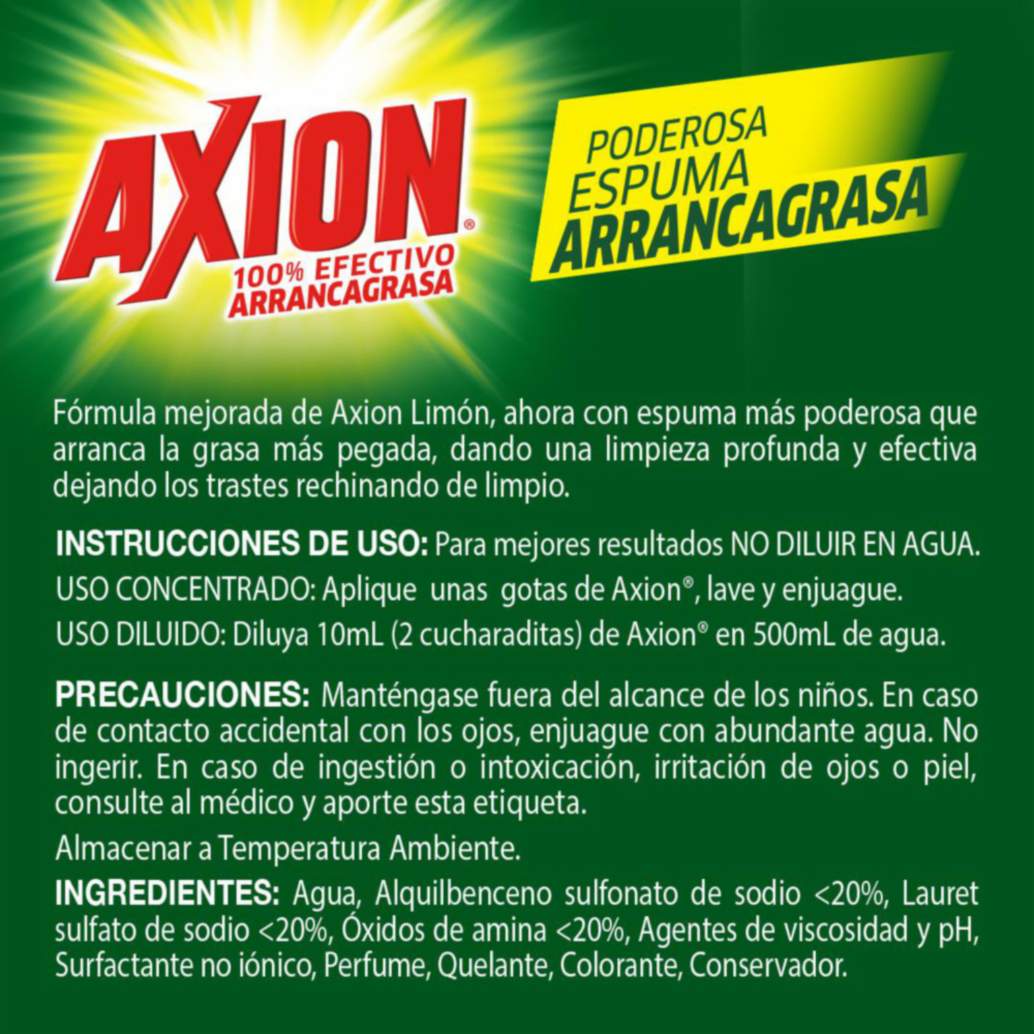 Lavavajillas Líquido Limón AXION 1500 Ml