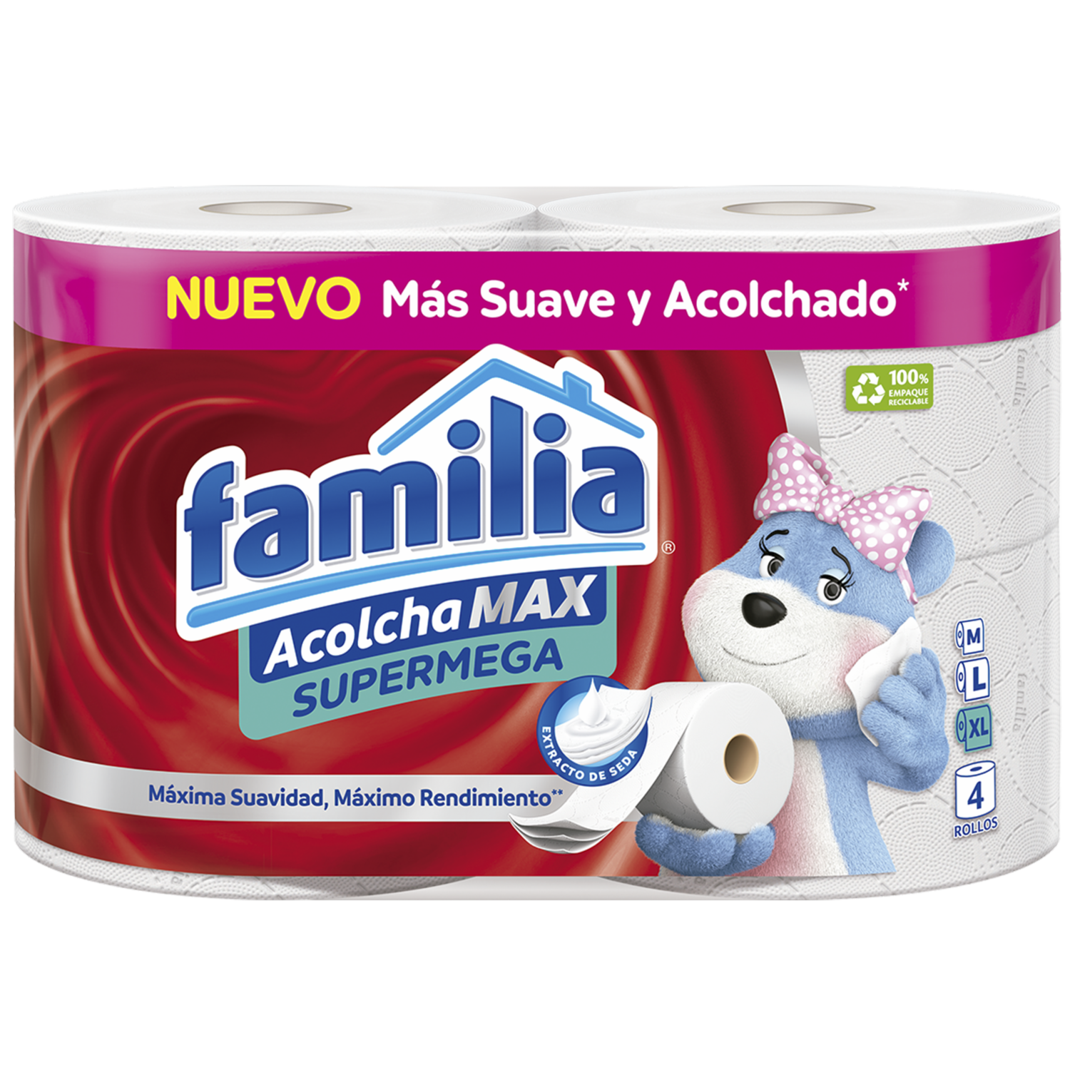 Papel Higiénico Super Megarollo FAMILIA 4 Rollos