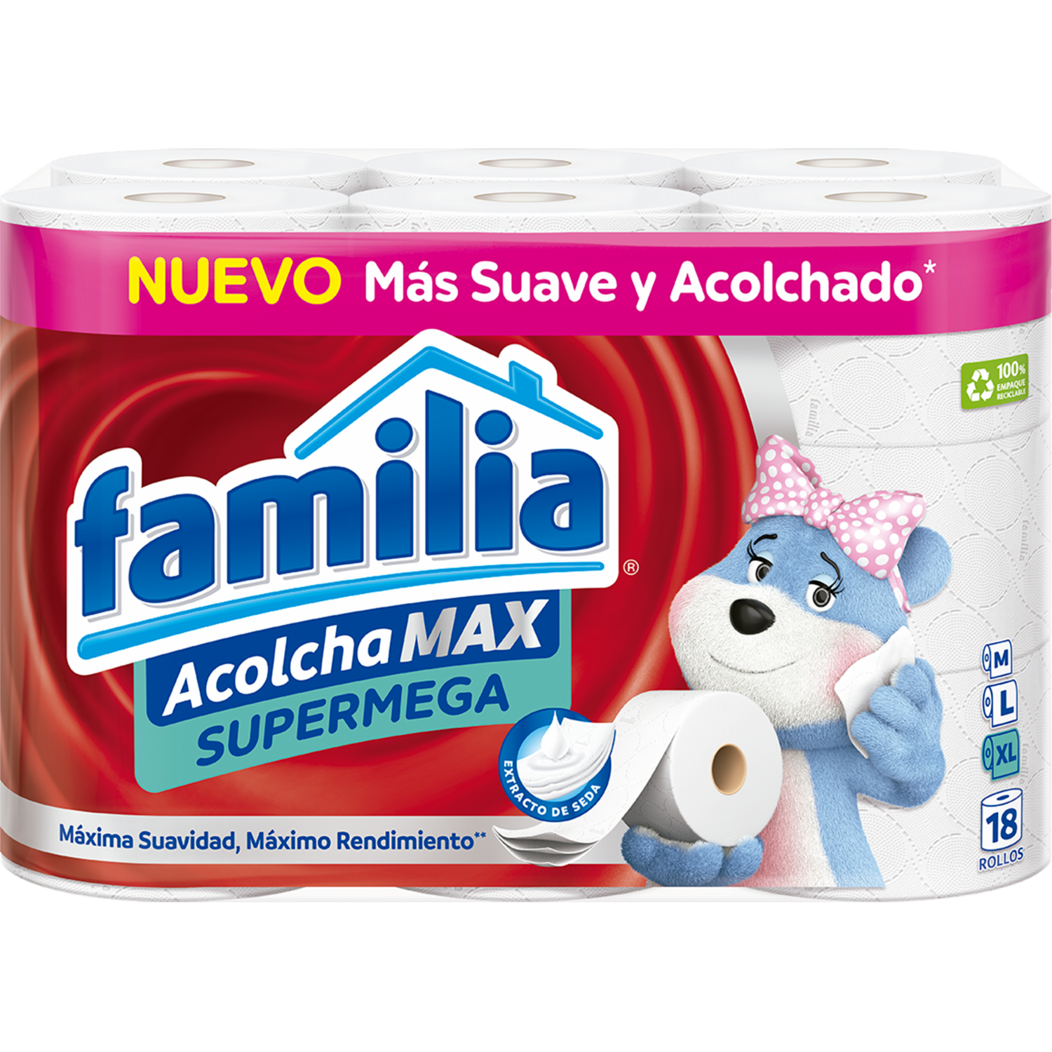 Papel Higiénico Super Megarollo FAMILIA 18 Rollos