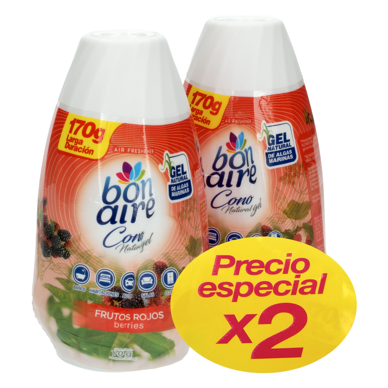 Ambientador Gel Natural Frutos Rojos BONAIRE 2 X 170 G