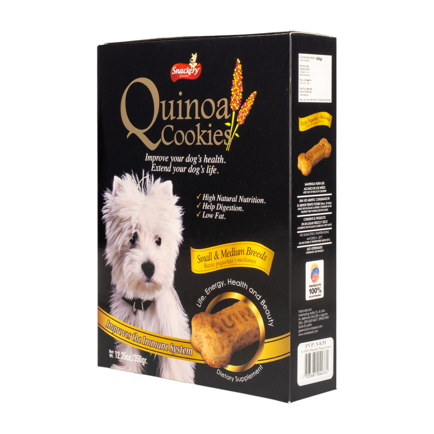Galletas Para Perros De Quinua Para Razas Pequeñas QUINOA COOKIES 350 G