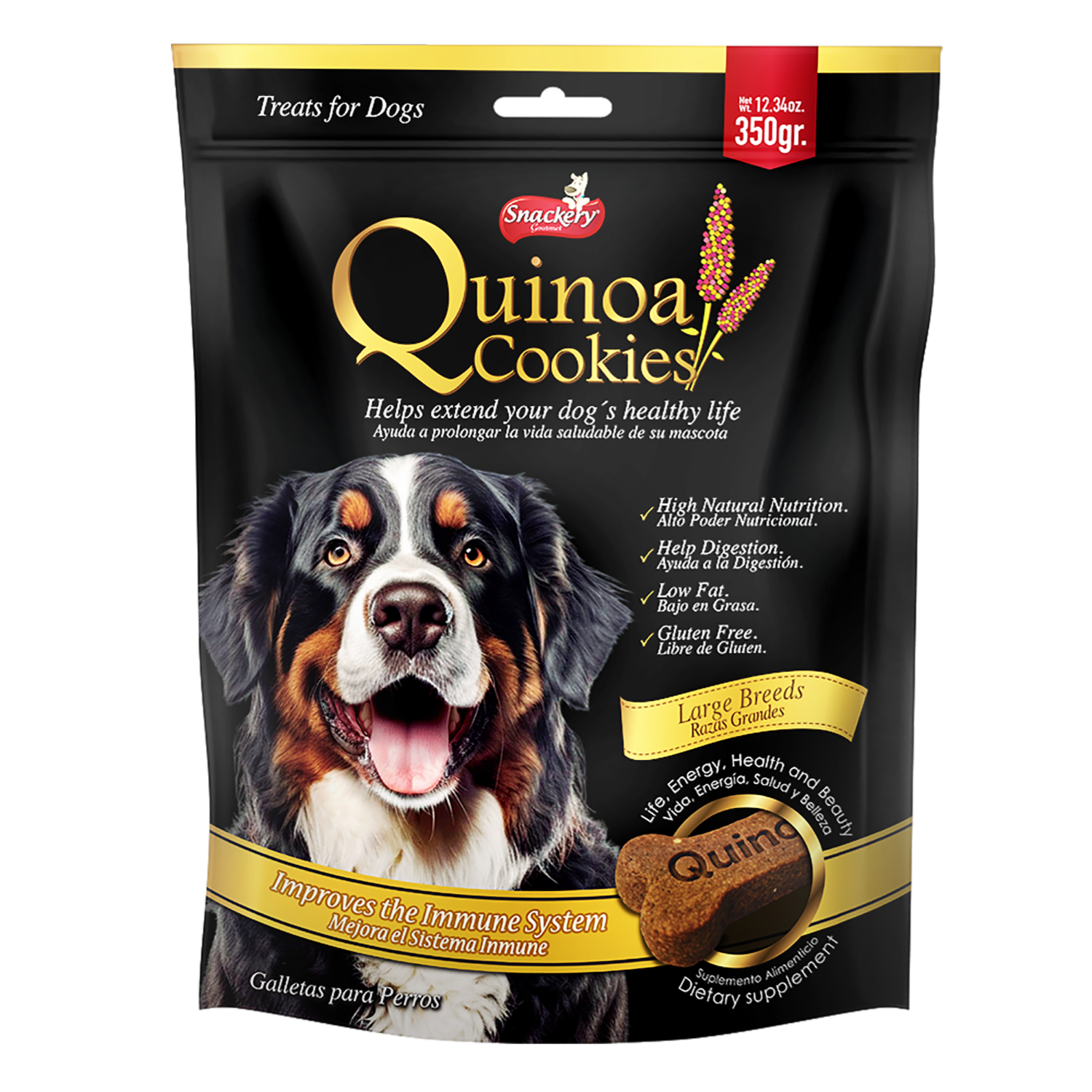 Galletas Para Perros De Quinua Para Razas Grandes QUINOA COOKIES 350 G
