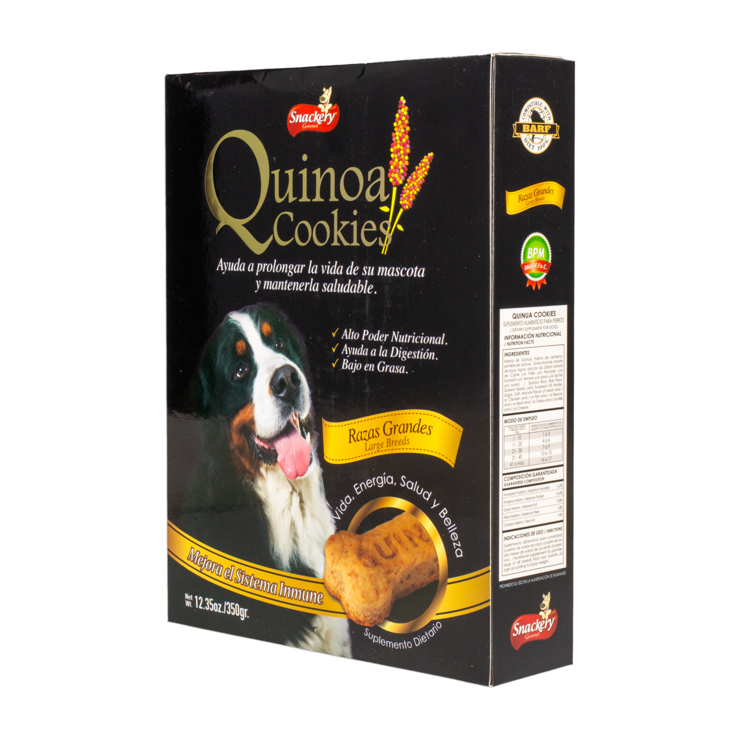 Galletas Para Perros De Quinua Para Razas Grandes QUINOA COOKIES 350 G