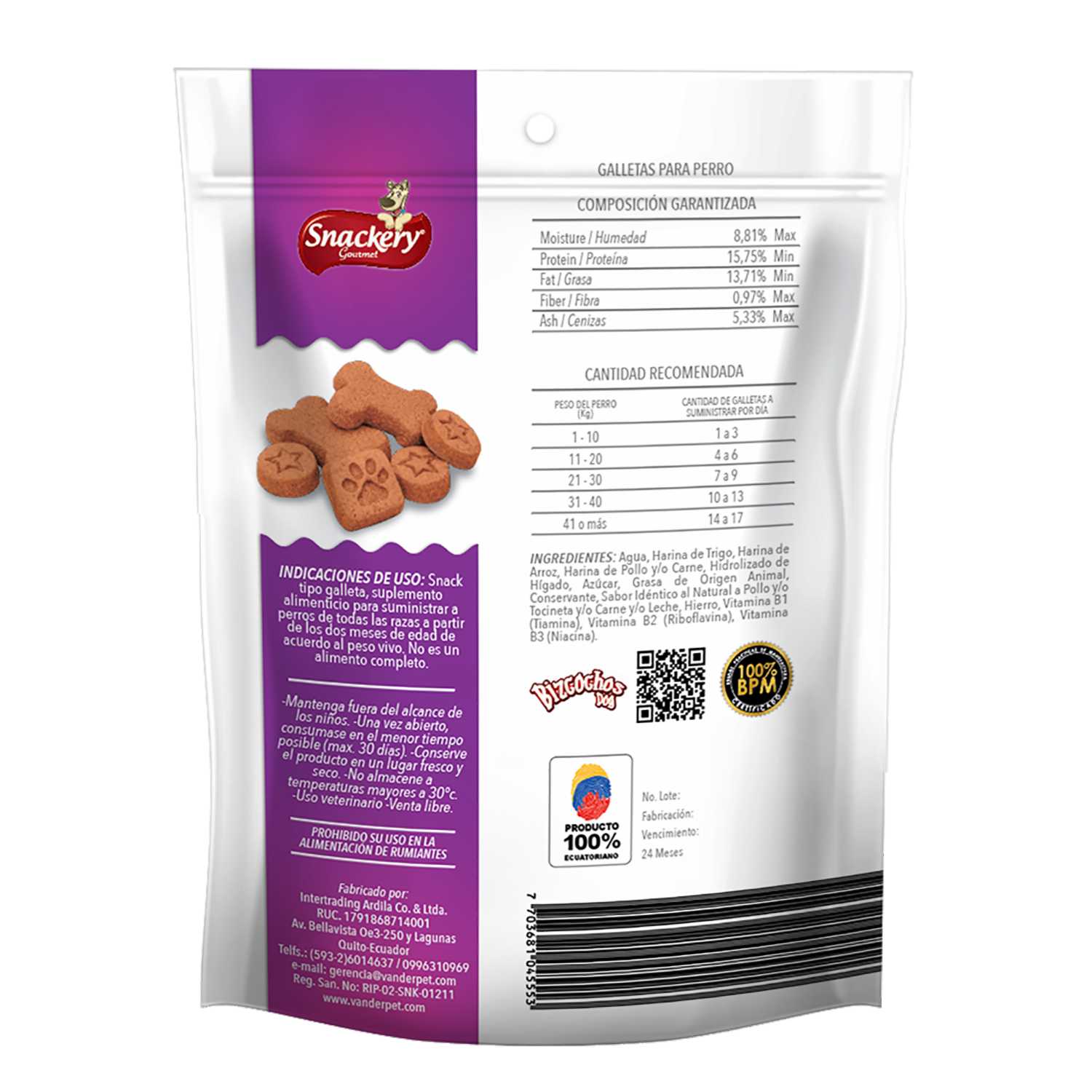 Snack Para Perros Sabor A Tocineta BIZCOCHOS DOG 80 G