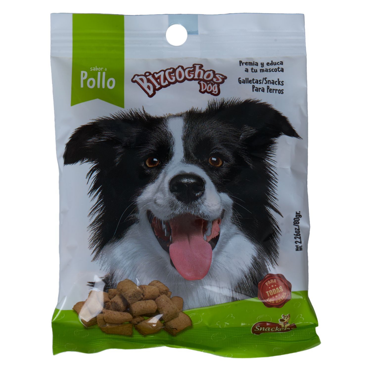 Snack Para Perros Sabor A Pollo BIZCOCHOS DOG 80 G