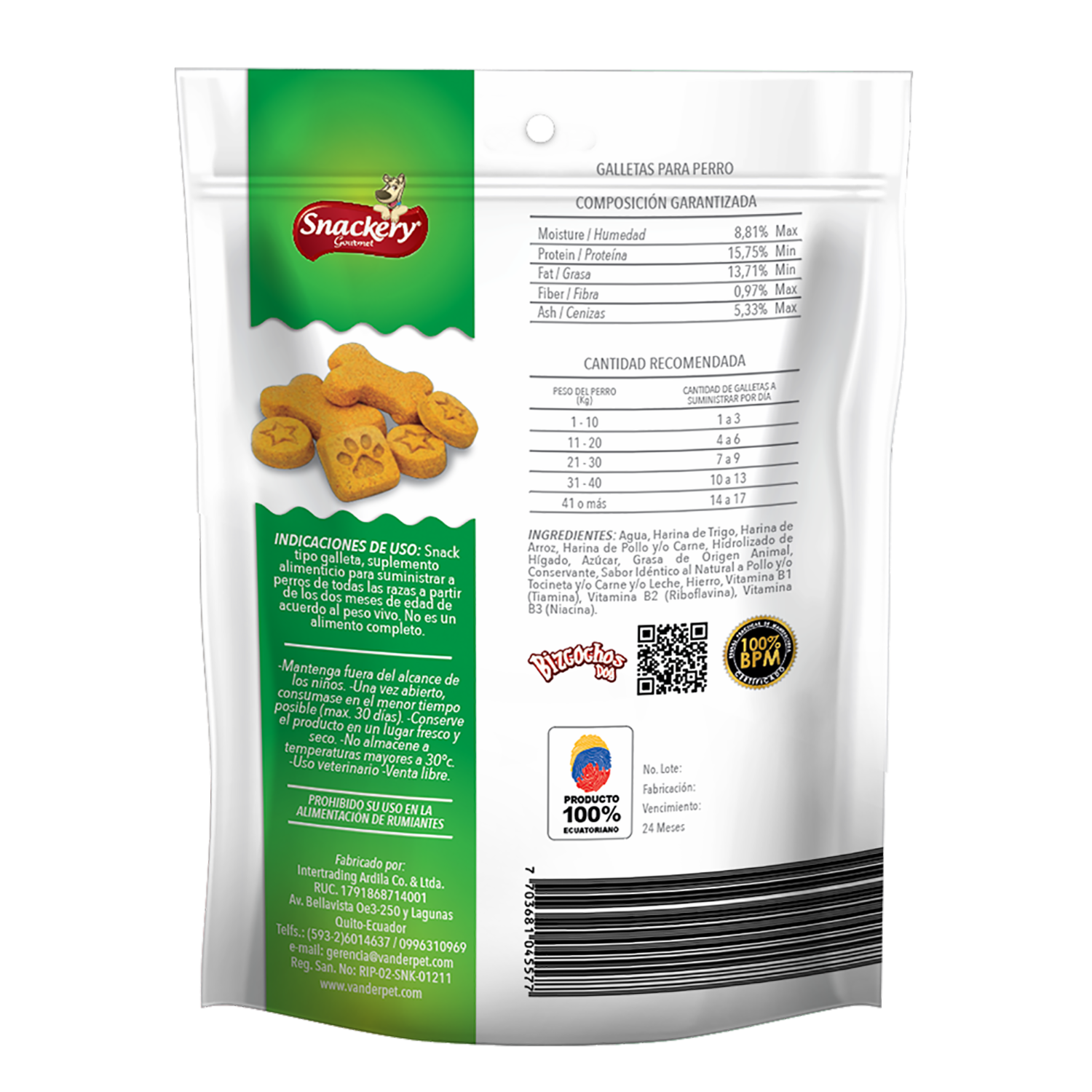 Snack Para Perros Sabor A Pollo BIZCOCHOS DOG 80 G