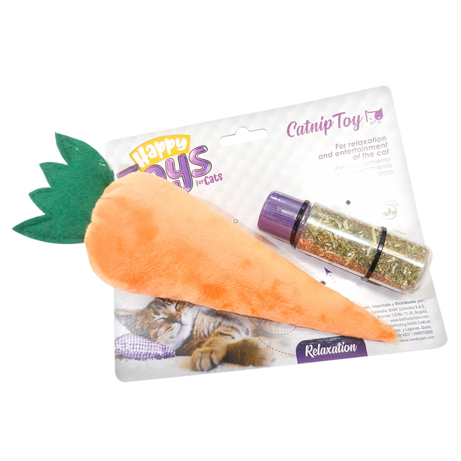Juguete Para Gato Diseño Zanahoria Con Cat Nip HAPPY GATNIP Unidad