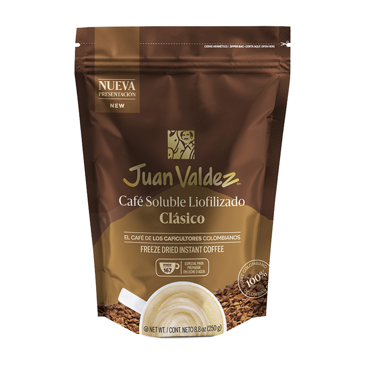 Café Instantáneo Liofilizado JUAN VALDEZ 250 G