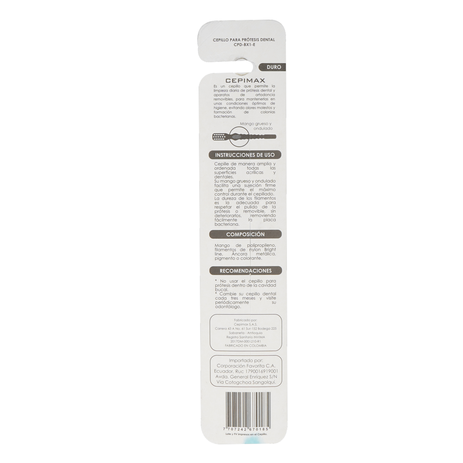 Cepillo Dental Para Prótesis CEPIMAX 1 U