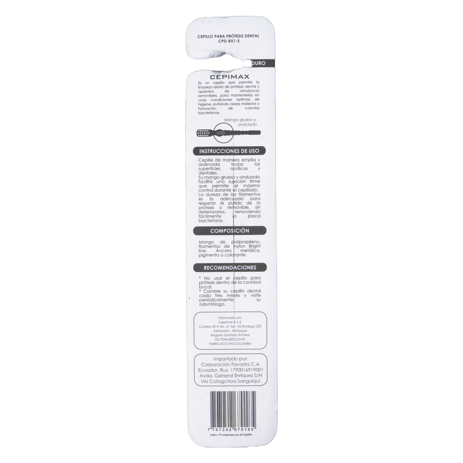 Cepillo Dental Para Prótesis CEPIMAX 1 U