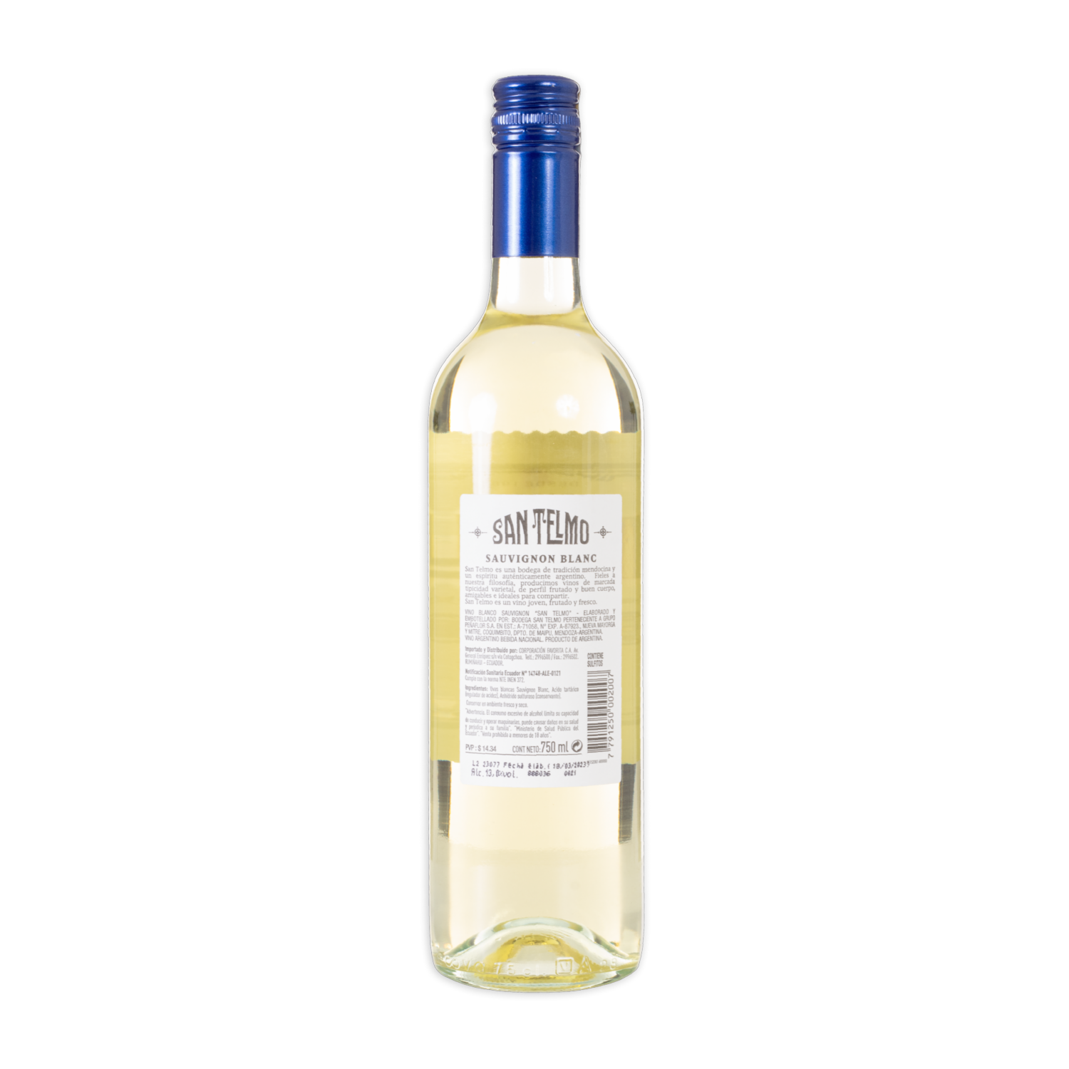 Vino Blanco Sauvignon SAN TELMO 750 Ml
