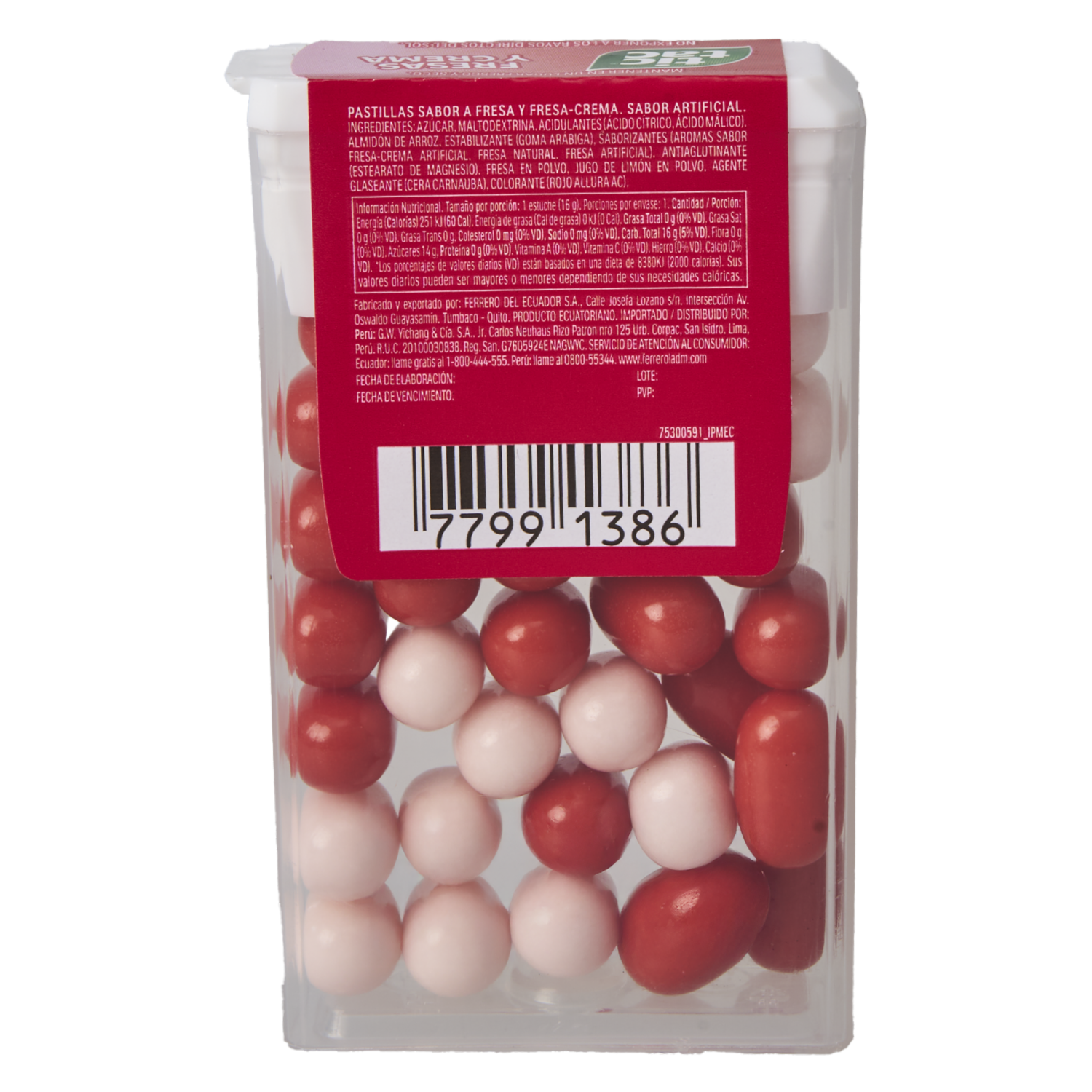 Caramelo Masticable Sabor A Fresa Con Crema TIC TAC 16 G