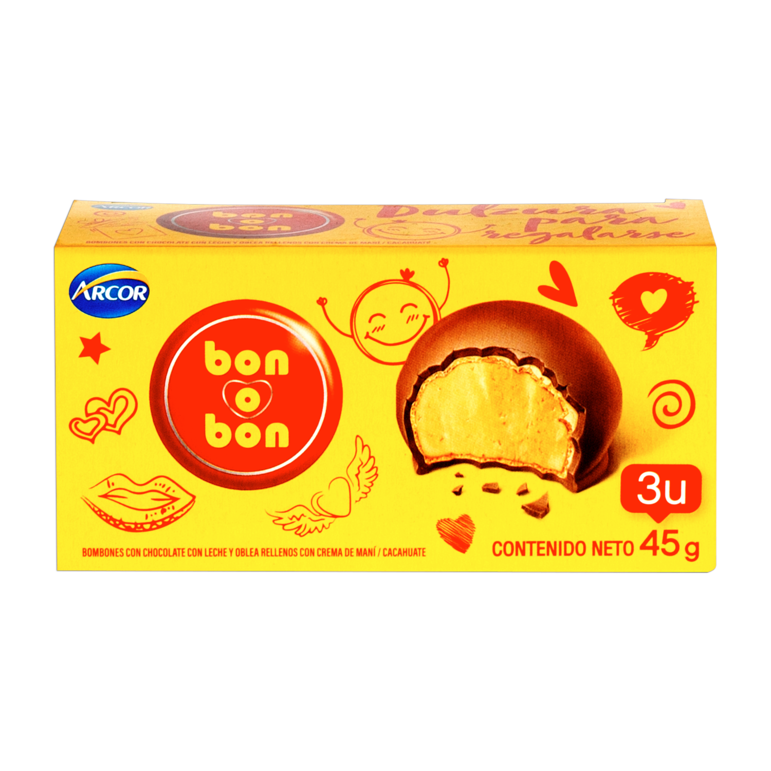 Bombones De Chocolate Relleno BON O BON 45 G