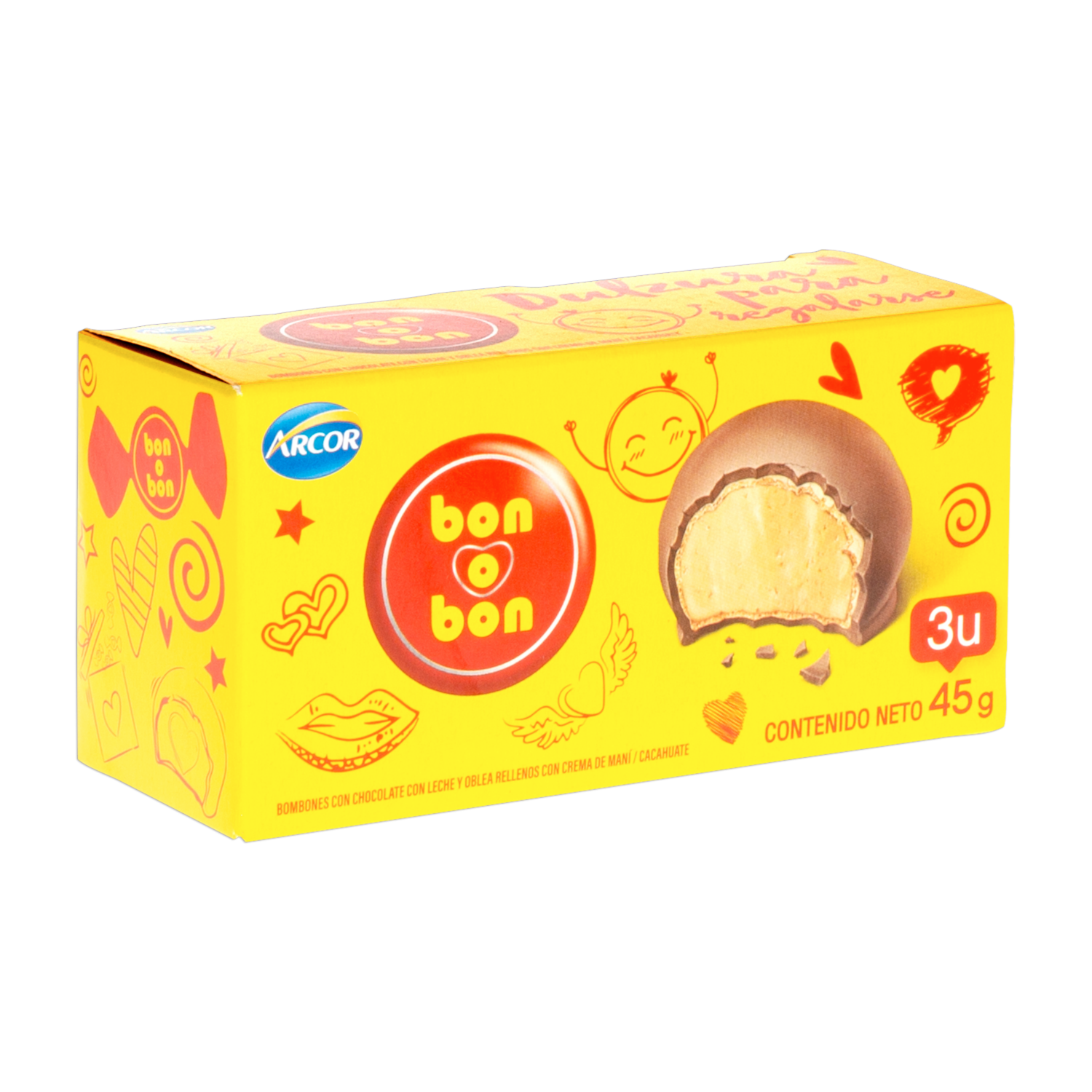 Bombones De Chocolate Relleno BON O BON 45 G