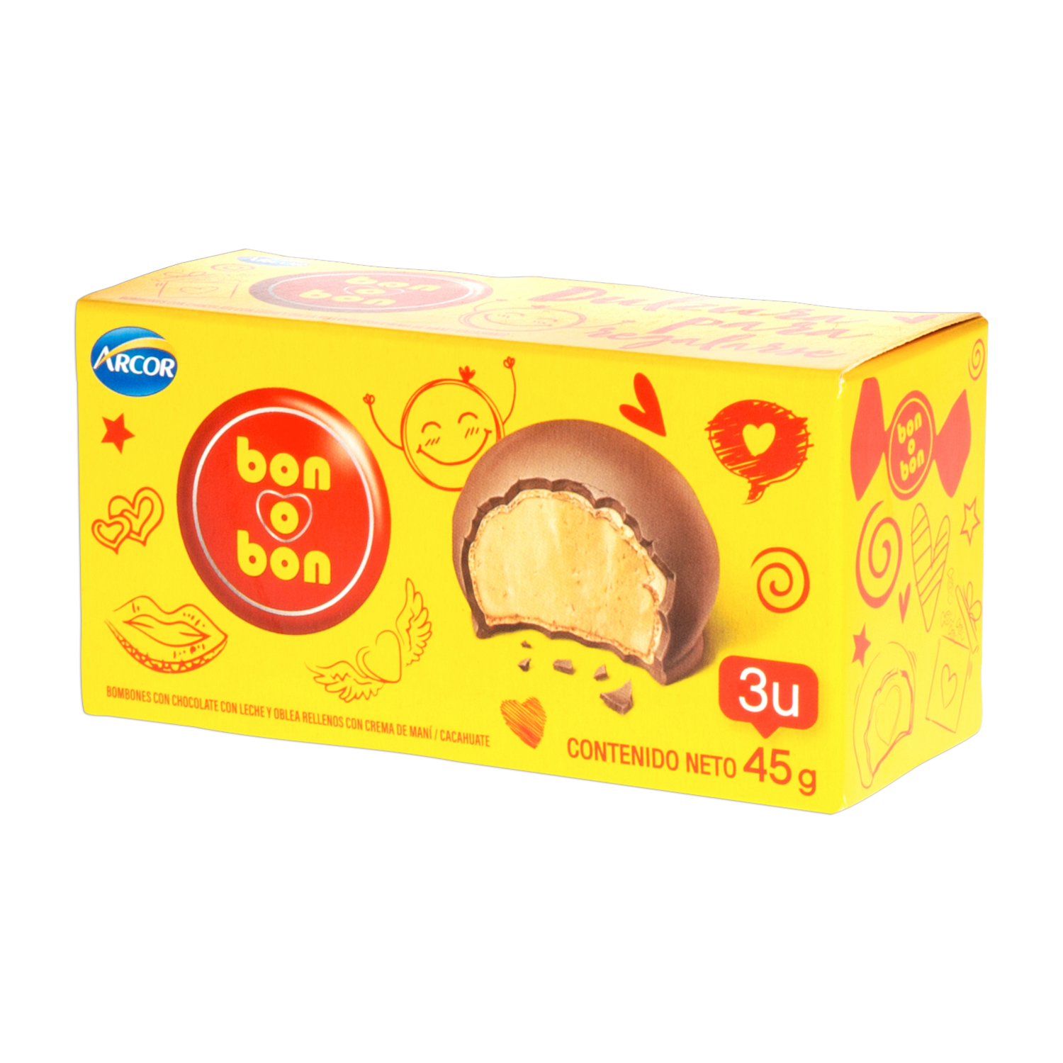 Bombones De Chocolate Relleno BON O BON 45 G