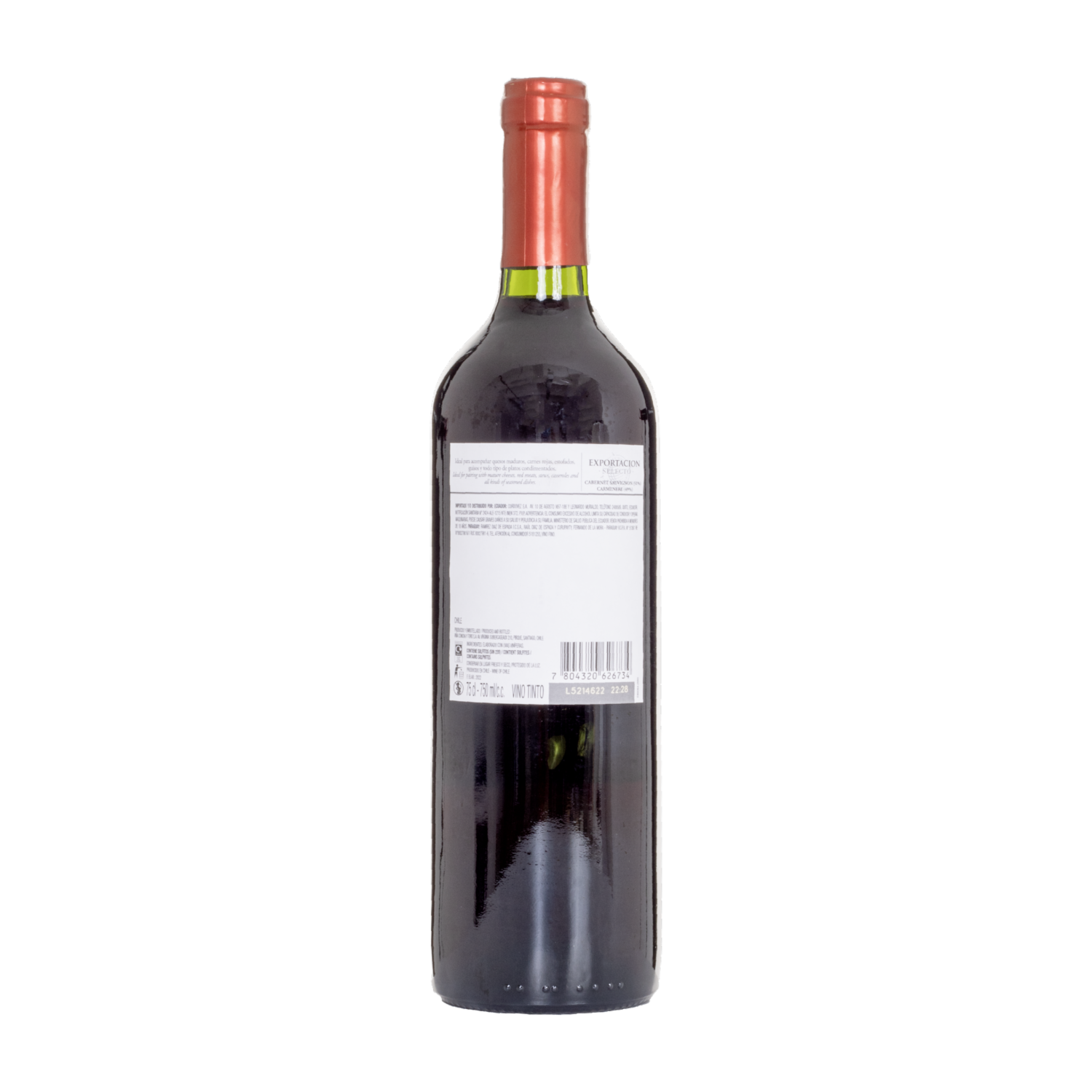Vino Tinto Selecto Cabernet Sauvignon Exportación Selecto CASILLERO DEL DIABLO 750 ML